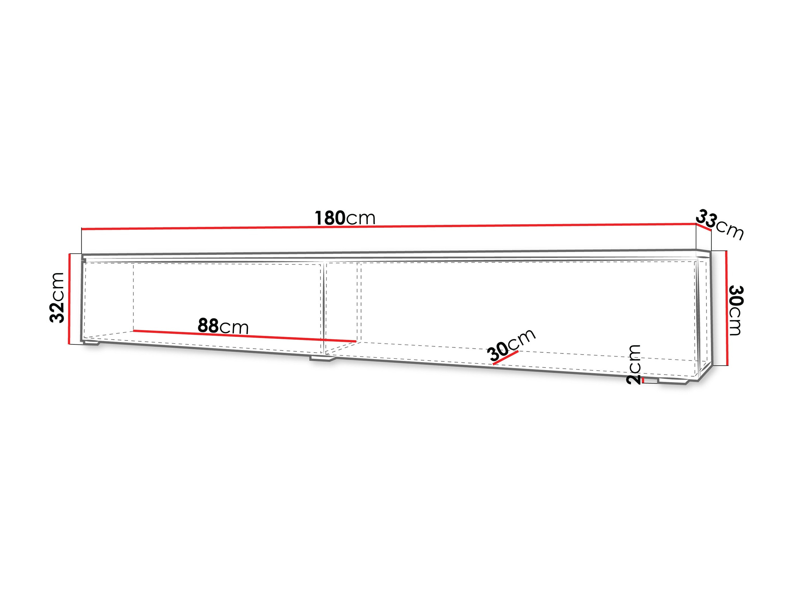 TV-bord Sarasota 121 (Matera grå + Kastanje)