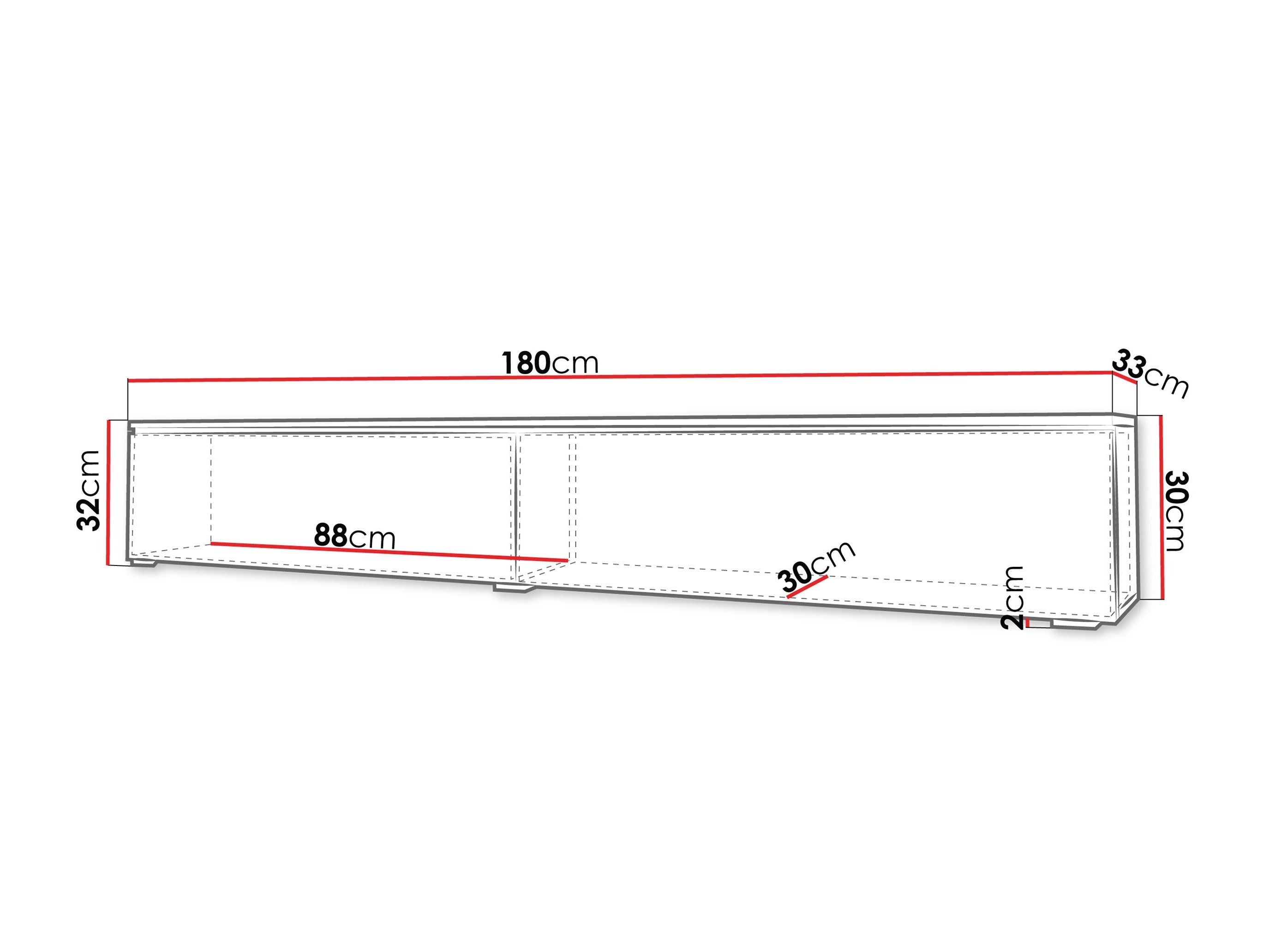 TV-bord Sarasota 121 (Matera grå + Kastanje)