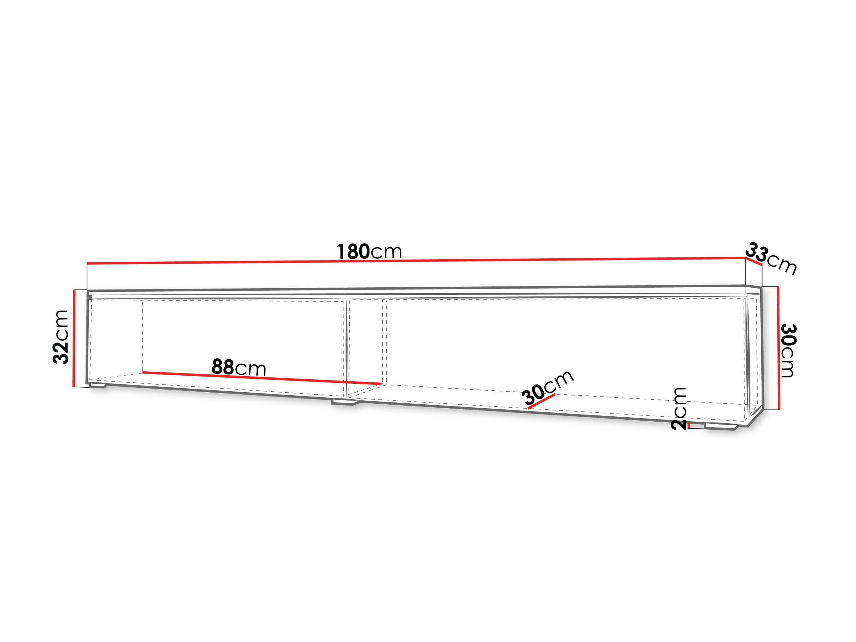 TV-bord Sarasota 121 (Støvet grøn)