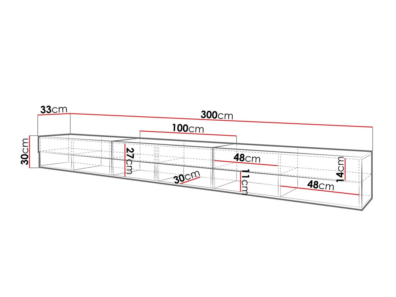 TV-bord Sarasota 144 (Matera grå + Kastanje)