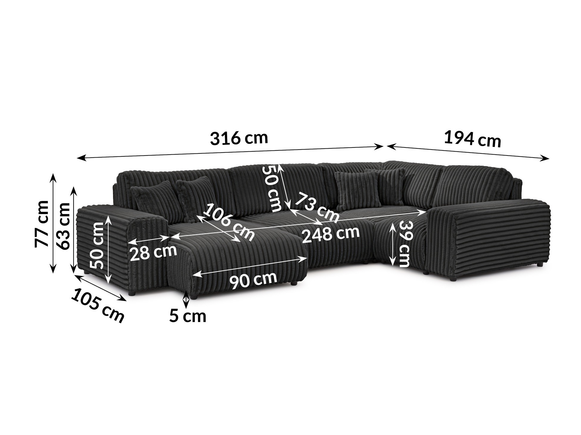 Hjørnesofa Circoru 104 (Vito 18)