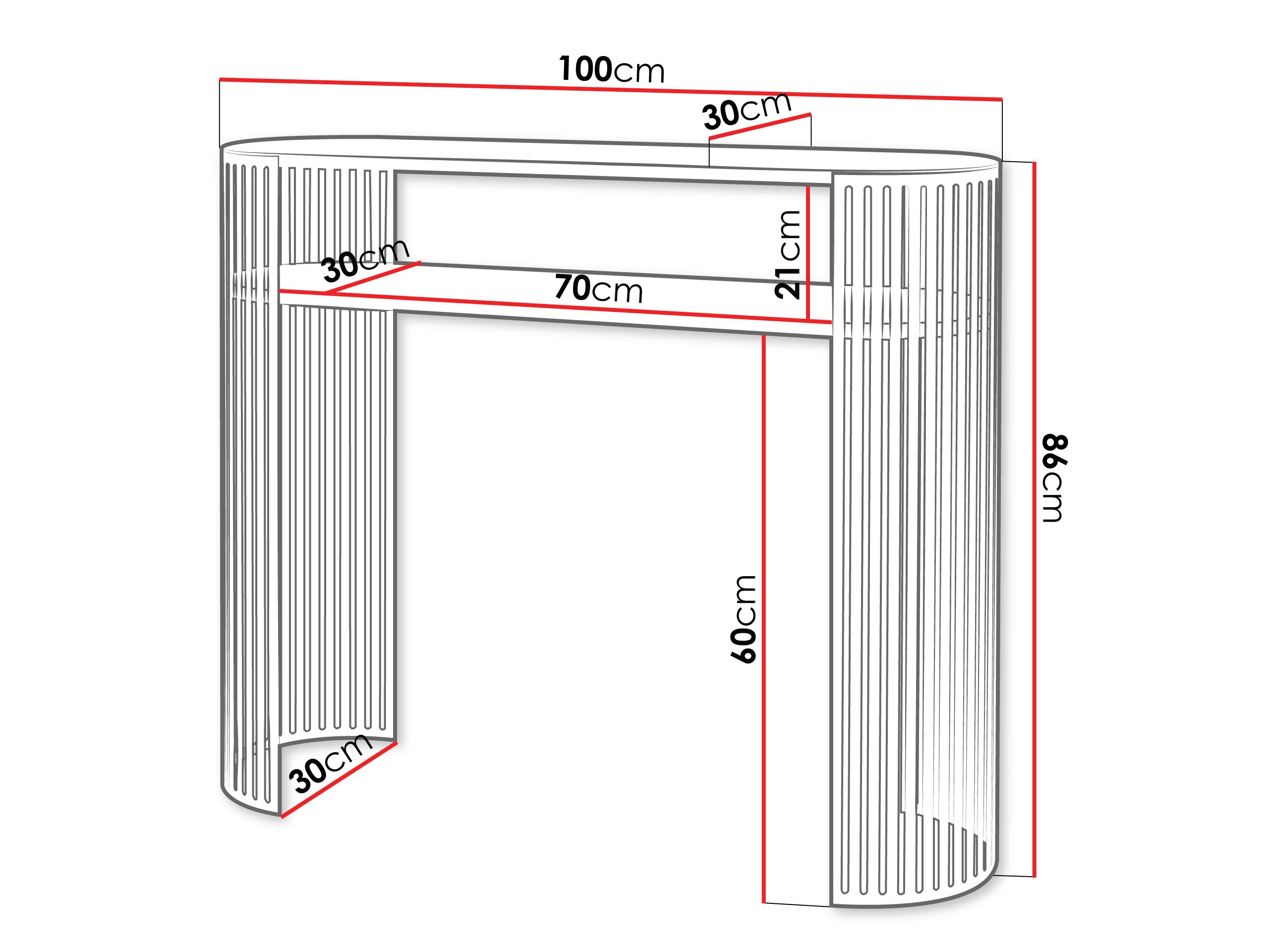 Konsolbord Civer (Sort + Sort marmor)