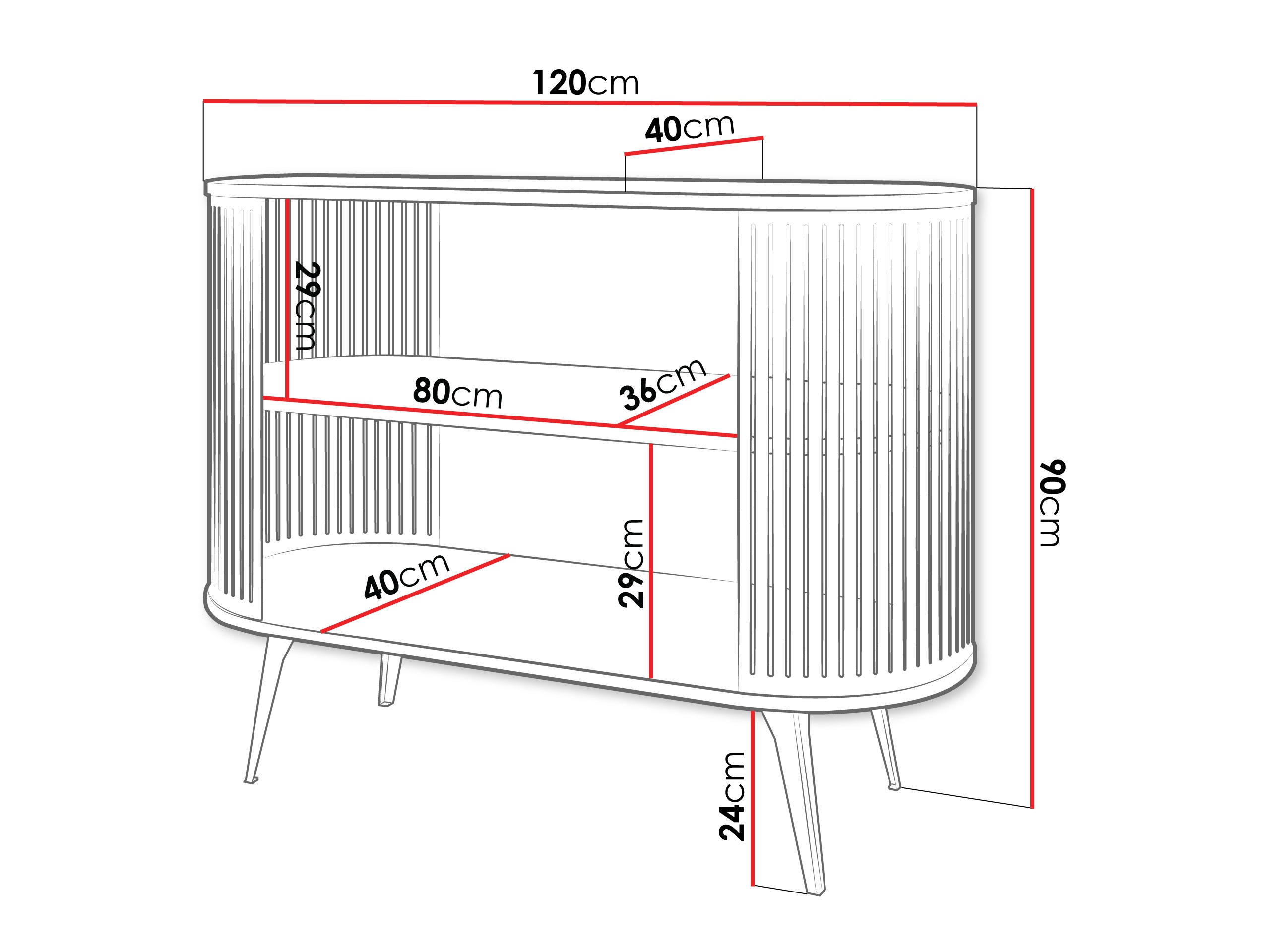 Reol Sordore 127 (Lyserød + Hvid)