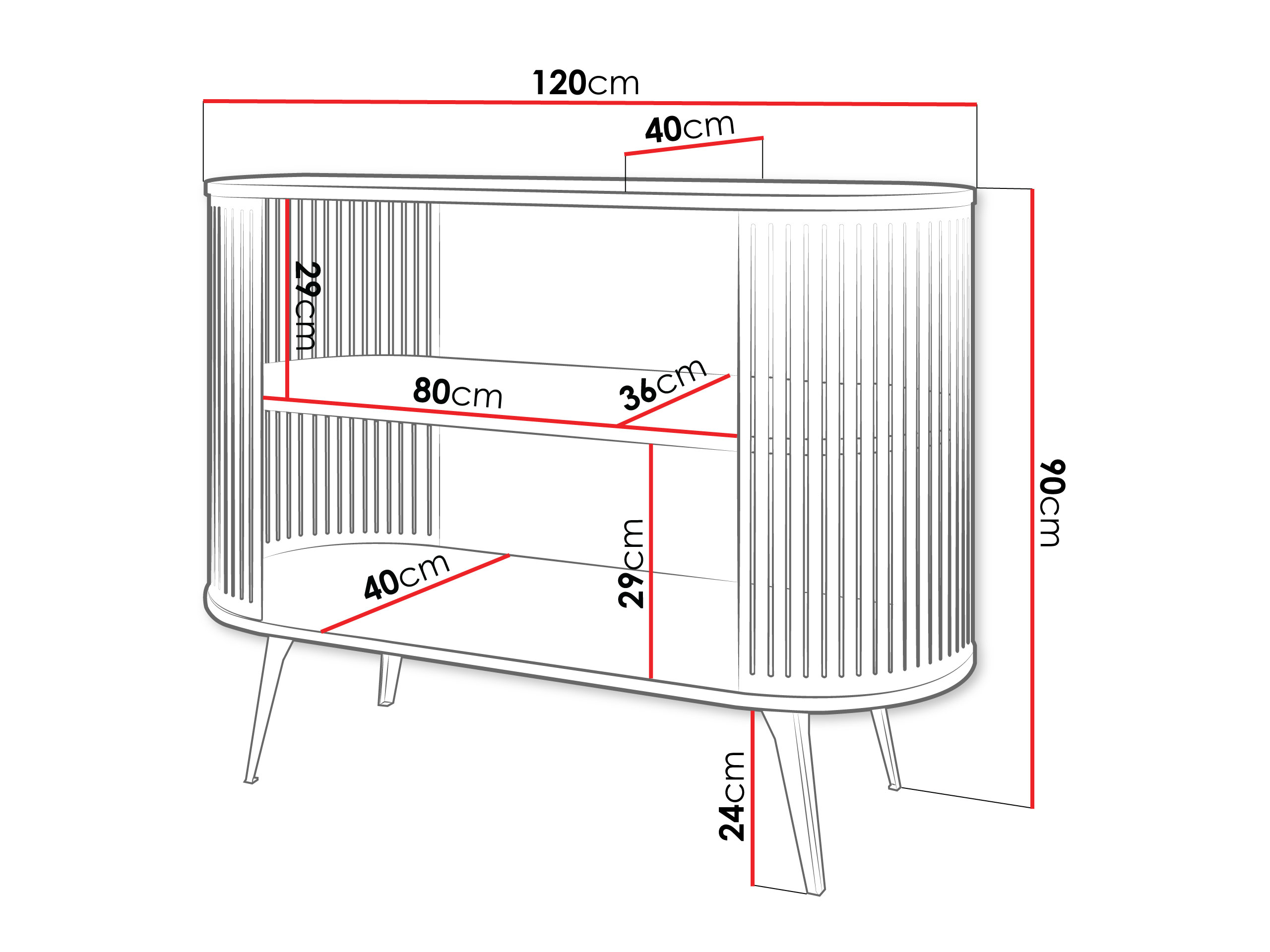 Reol Vitum II (Gylden + Sort)