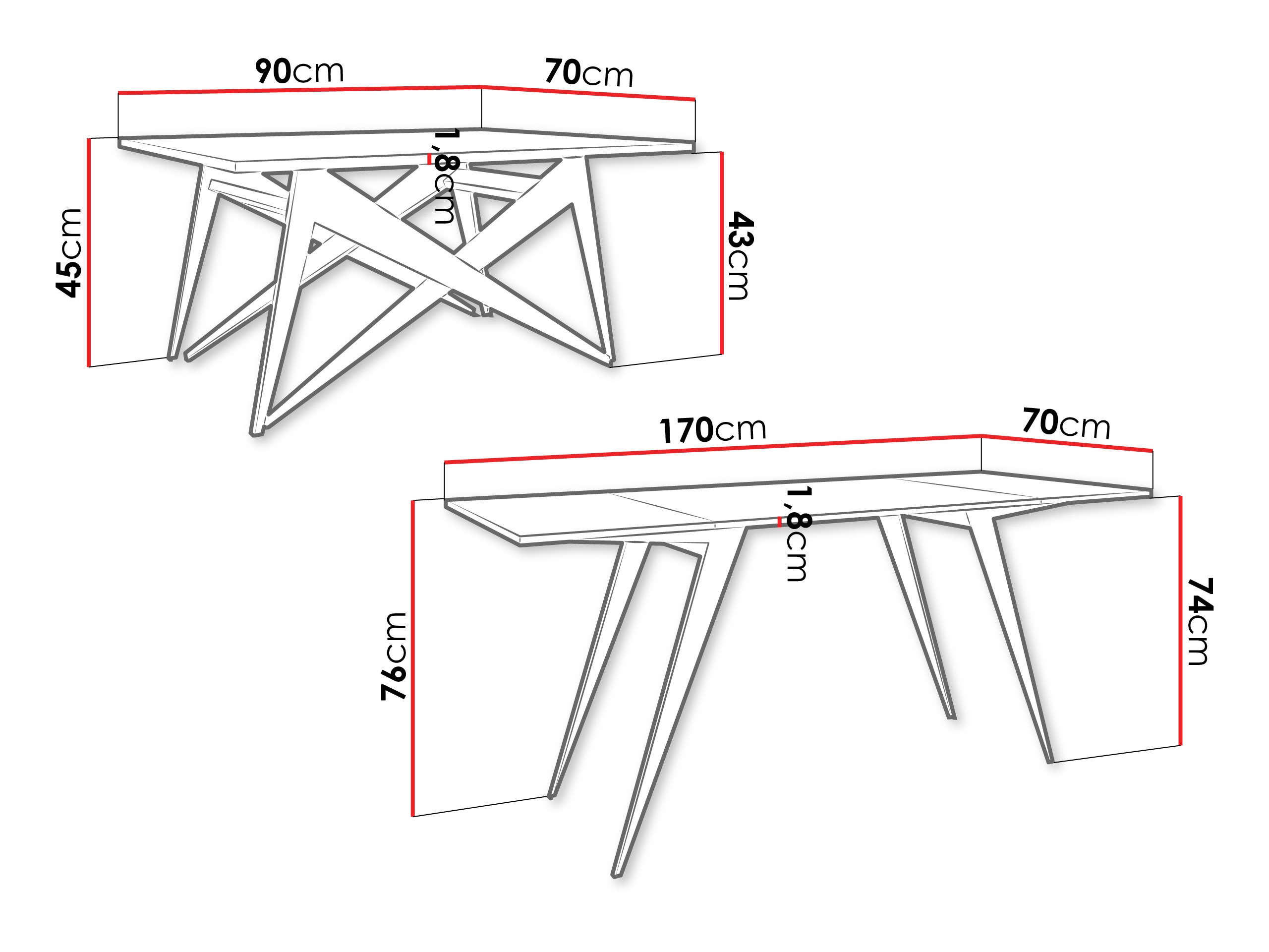 Transformer til sofabord Oswego 150 (Craft gylden eg + Sort)