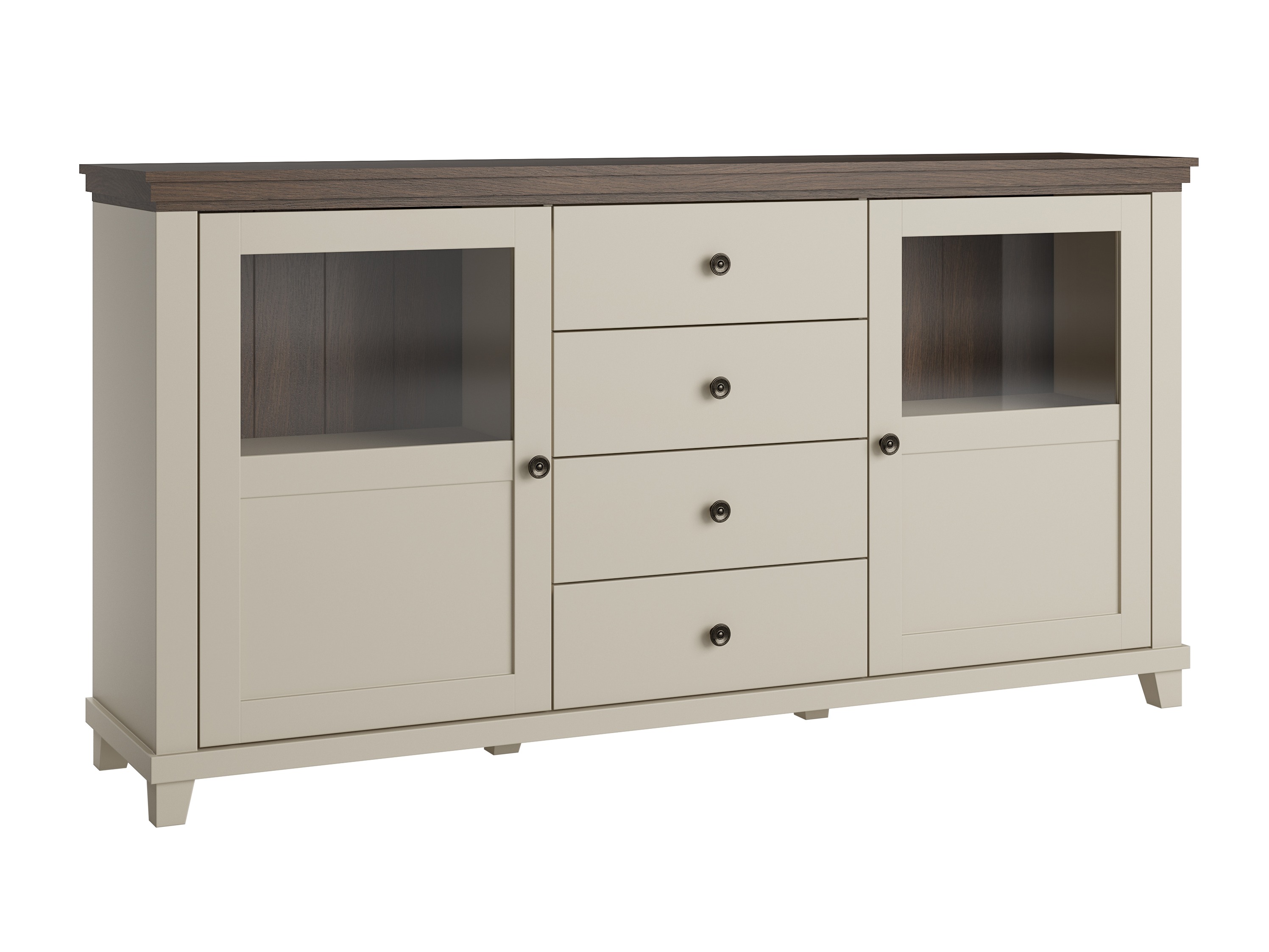 Kommode Tolnue 103 (Lys beige + Egetræ)