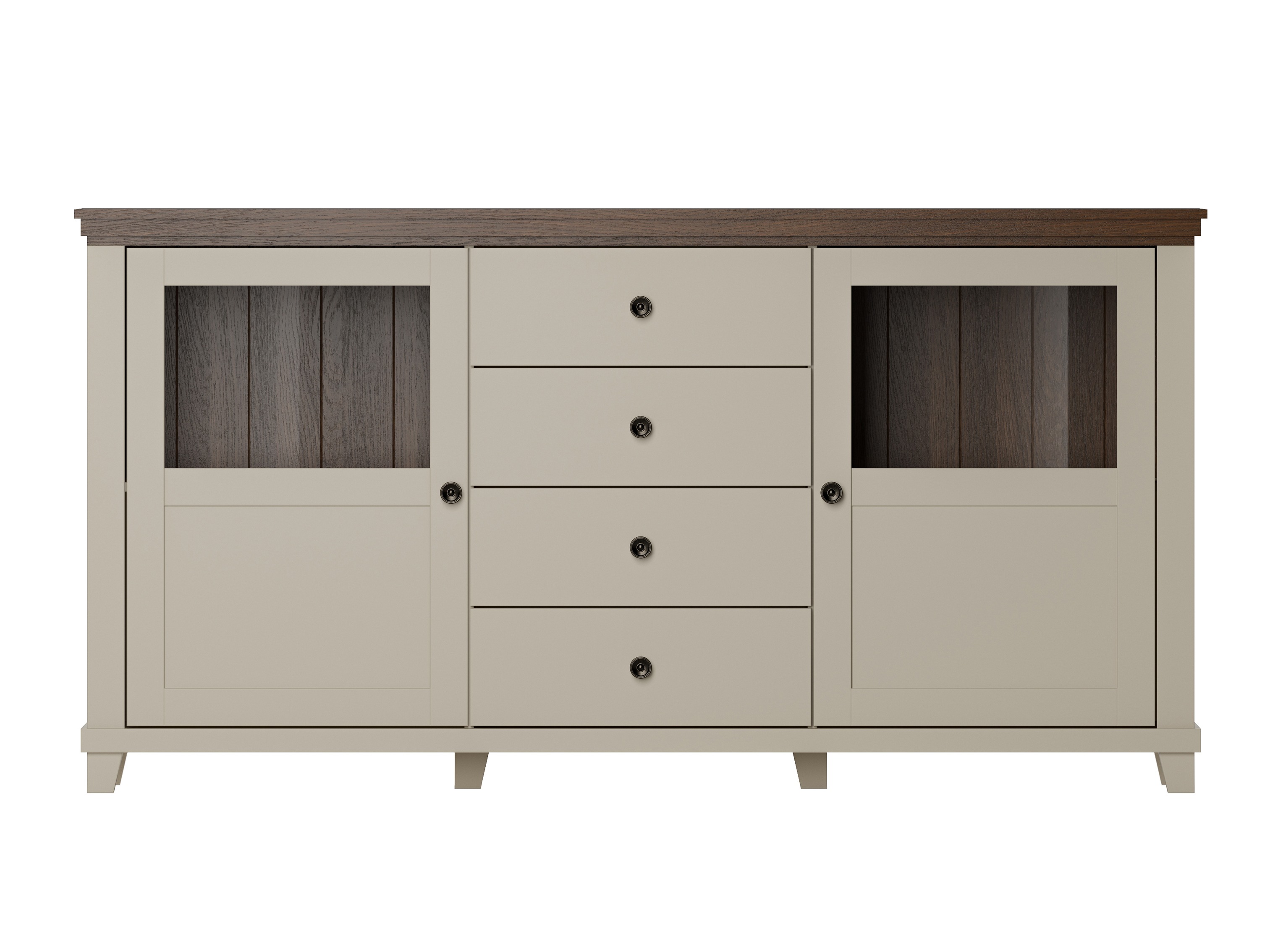 Kommode Tolnue 103 (Lys beige + Egetræ)
