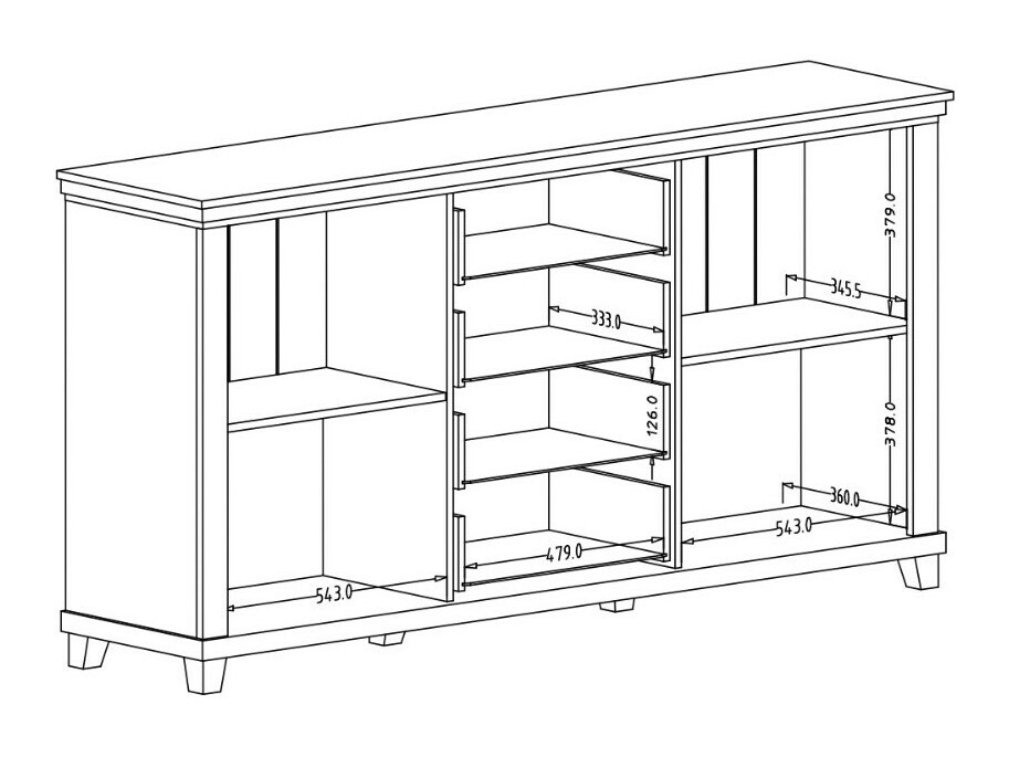 Kommode Tolnue 103 (Mørkegrøn + Lefkas eg)