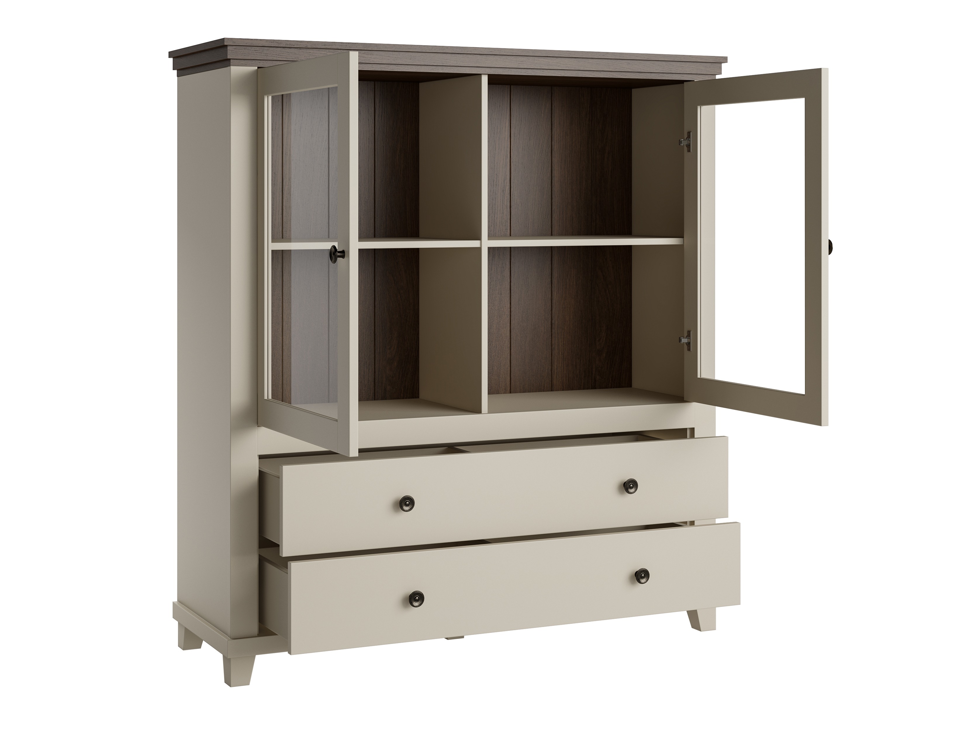 Kommode Tolnue 105 (Lys beige + Egetræ)