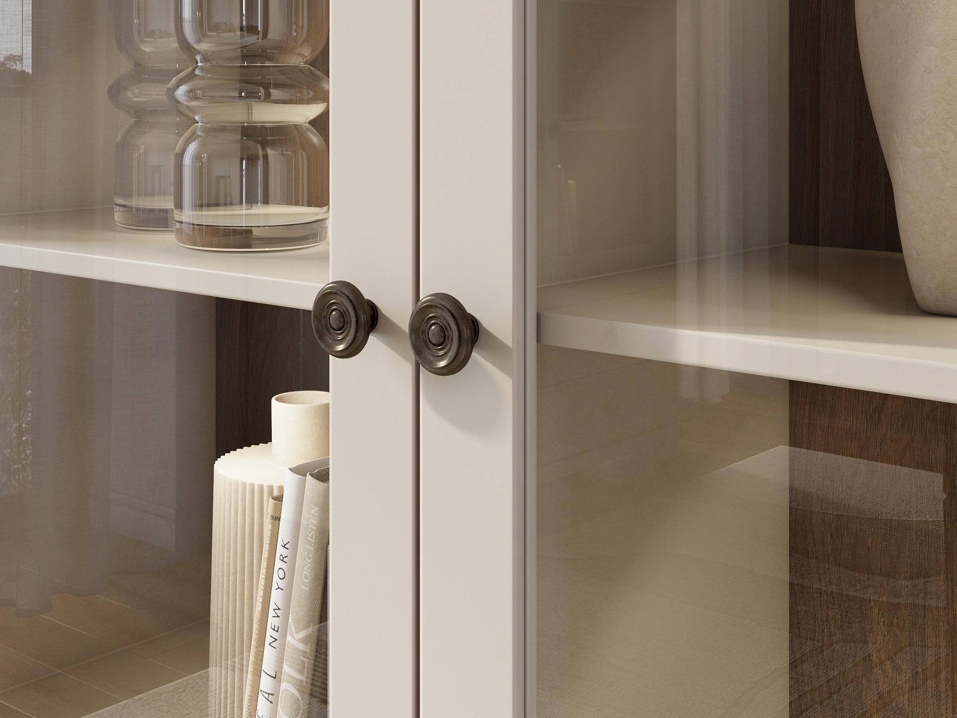 Kommode Tolnue 105 (Lys beige + Egetræ)