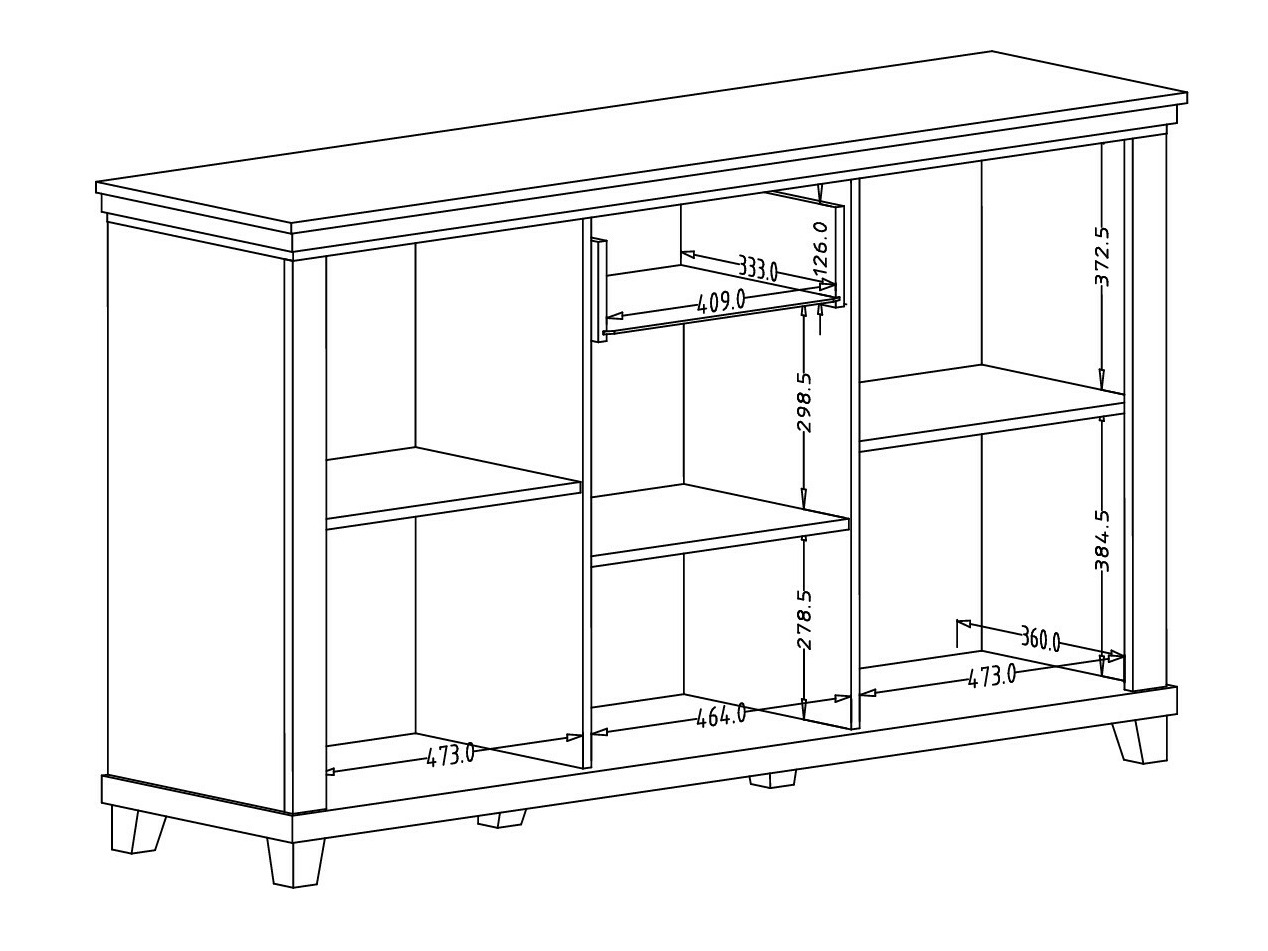 Kommode Tolnue 106 (Lys beige + Egetræ)