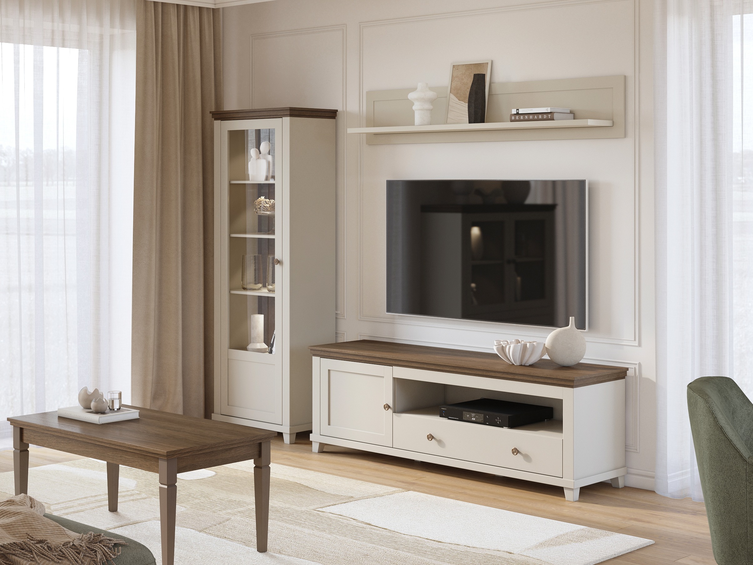 Reol Tolnue 101 (Lys beige + Egetræ)