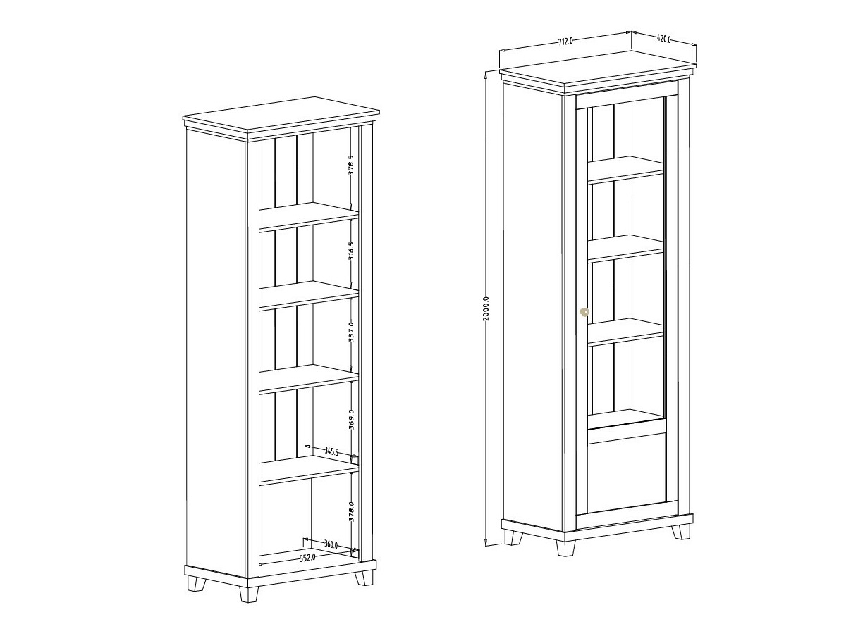 Reol Tolnue 101 (Lys beige + Egetræ)