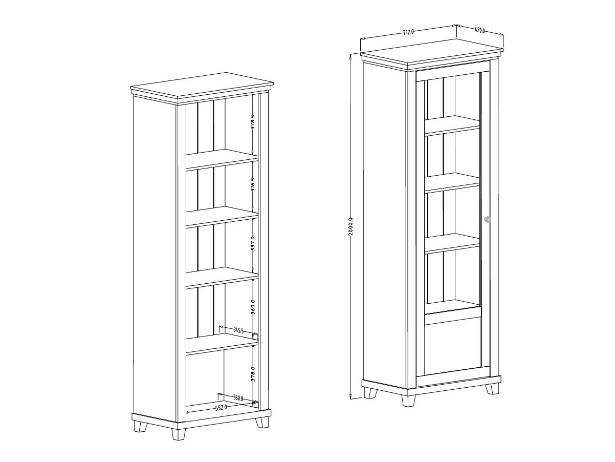 Reol Tolnue 101 (Mørkegrøn + Lefkas eg)