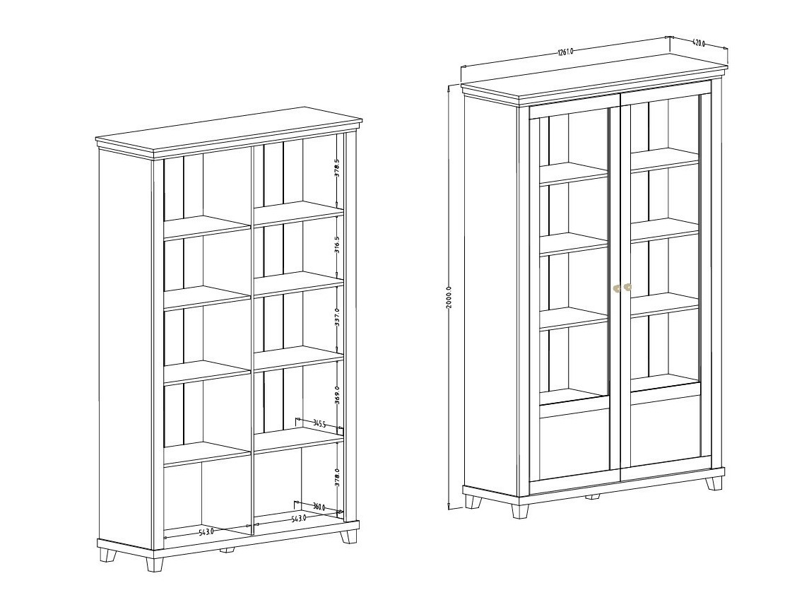 Reol Tolnue 102 (Lys beige + Egetræ)