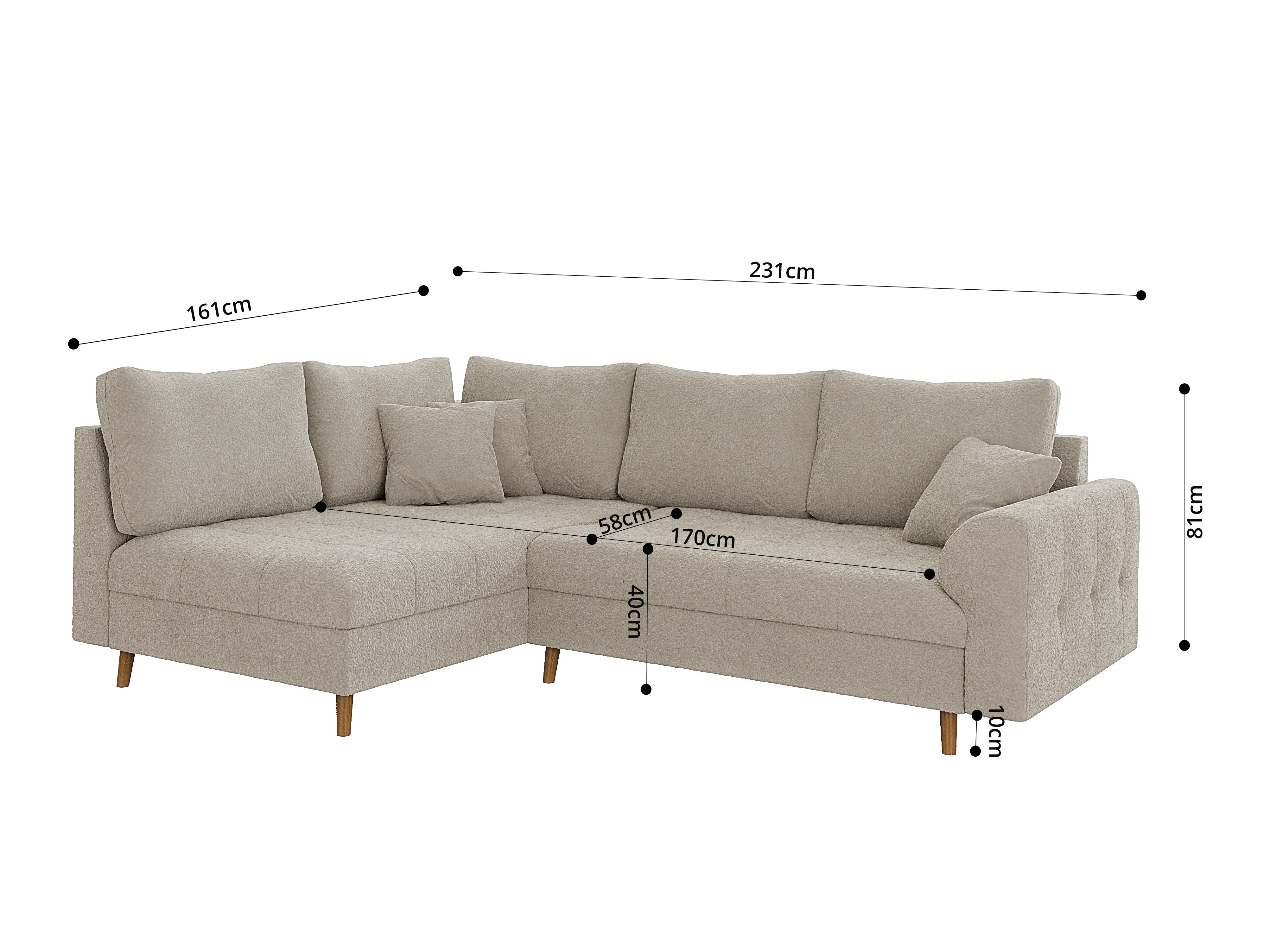 Hjørnesofa Elbmori 100 (Coral 65)