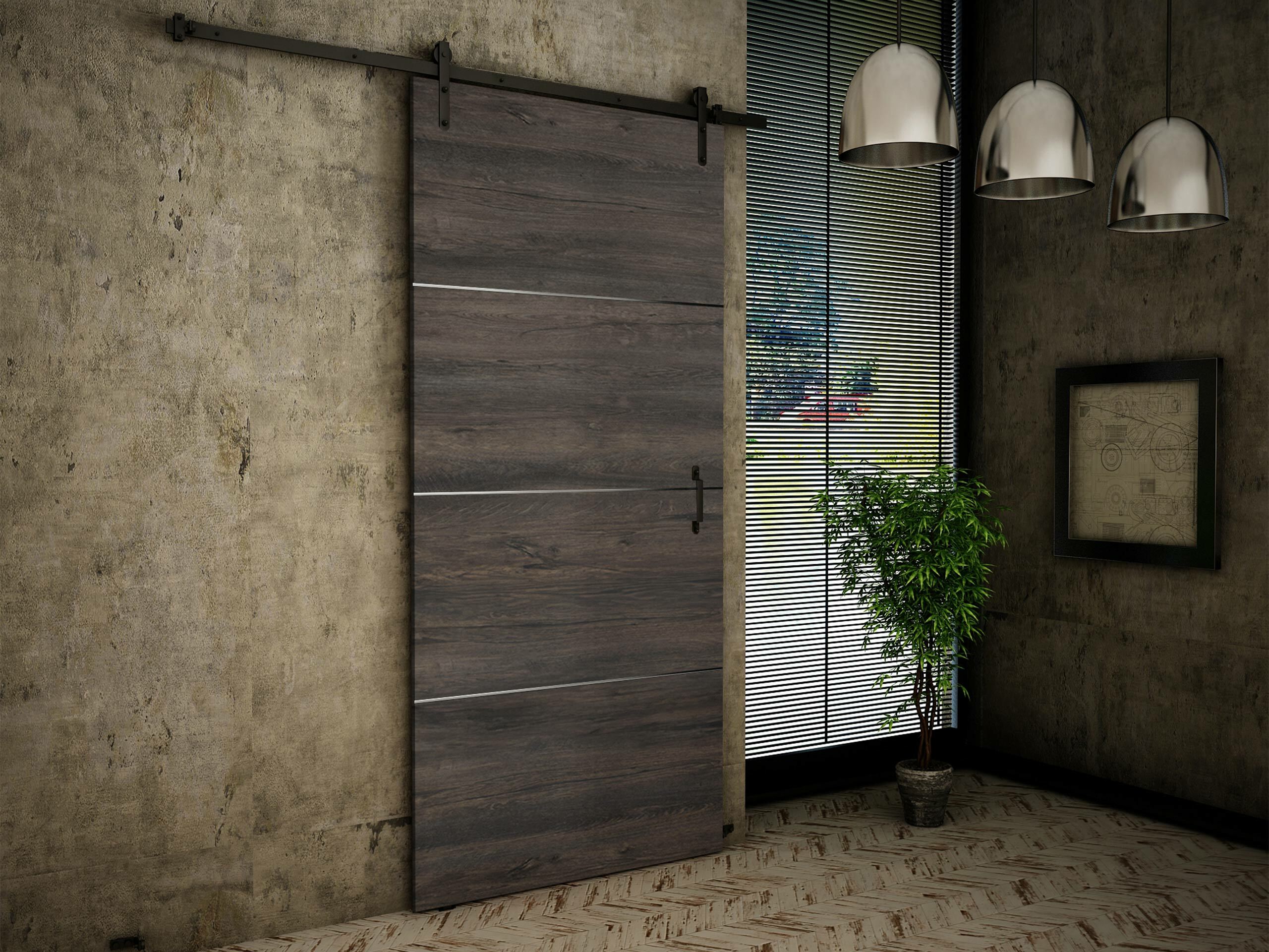 Skydedør Dover 155 (Mørk aske)