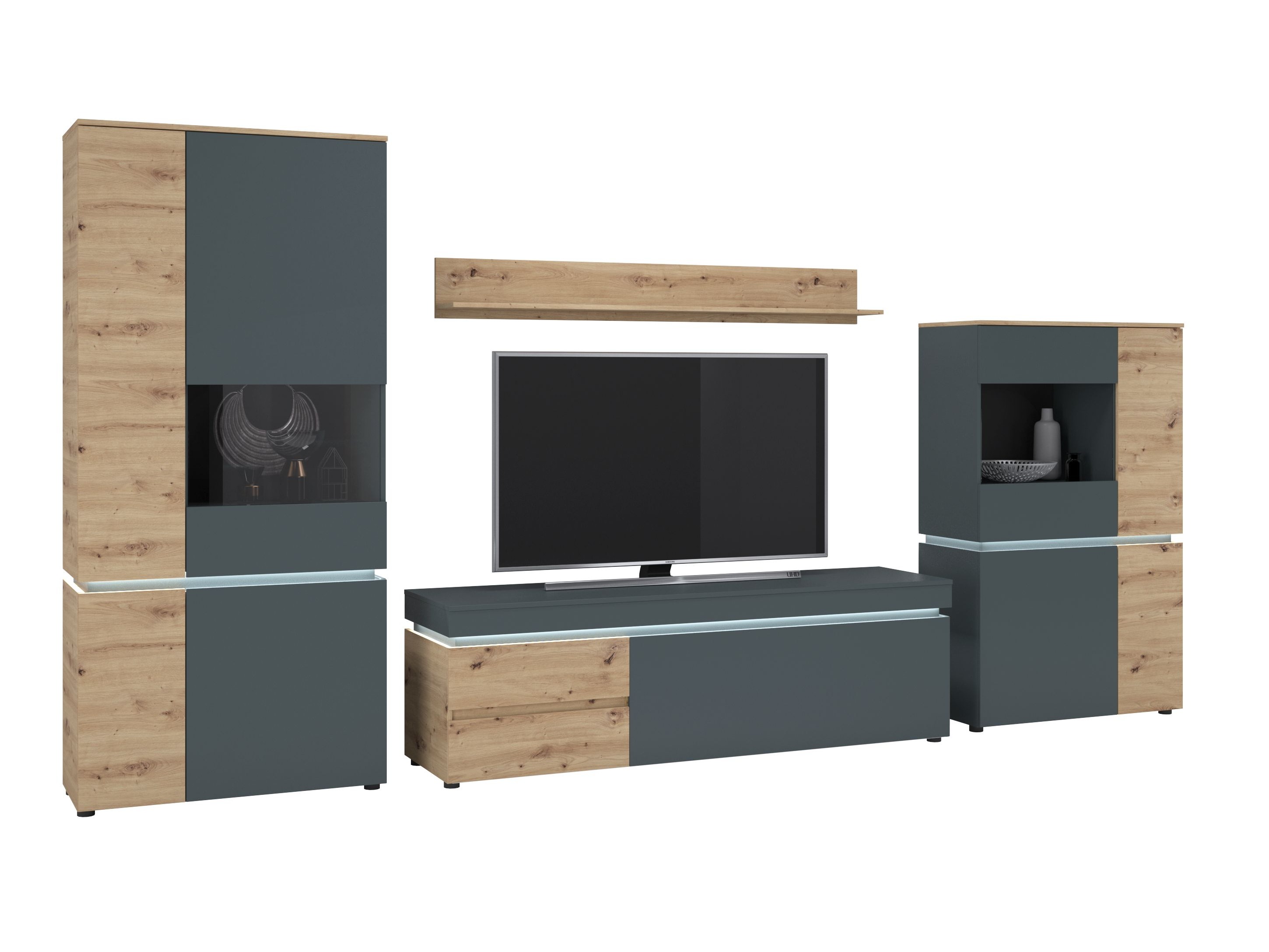 Stuemøbelsæt Ontario 176 (Artisan eg + Grå)