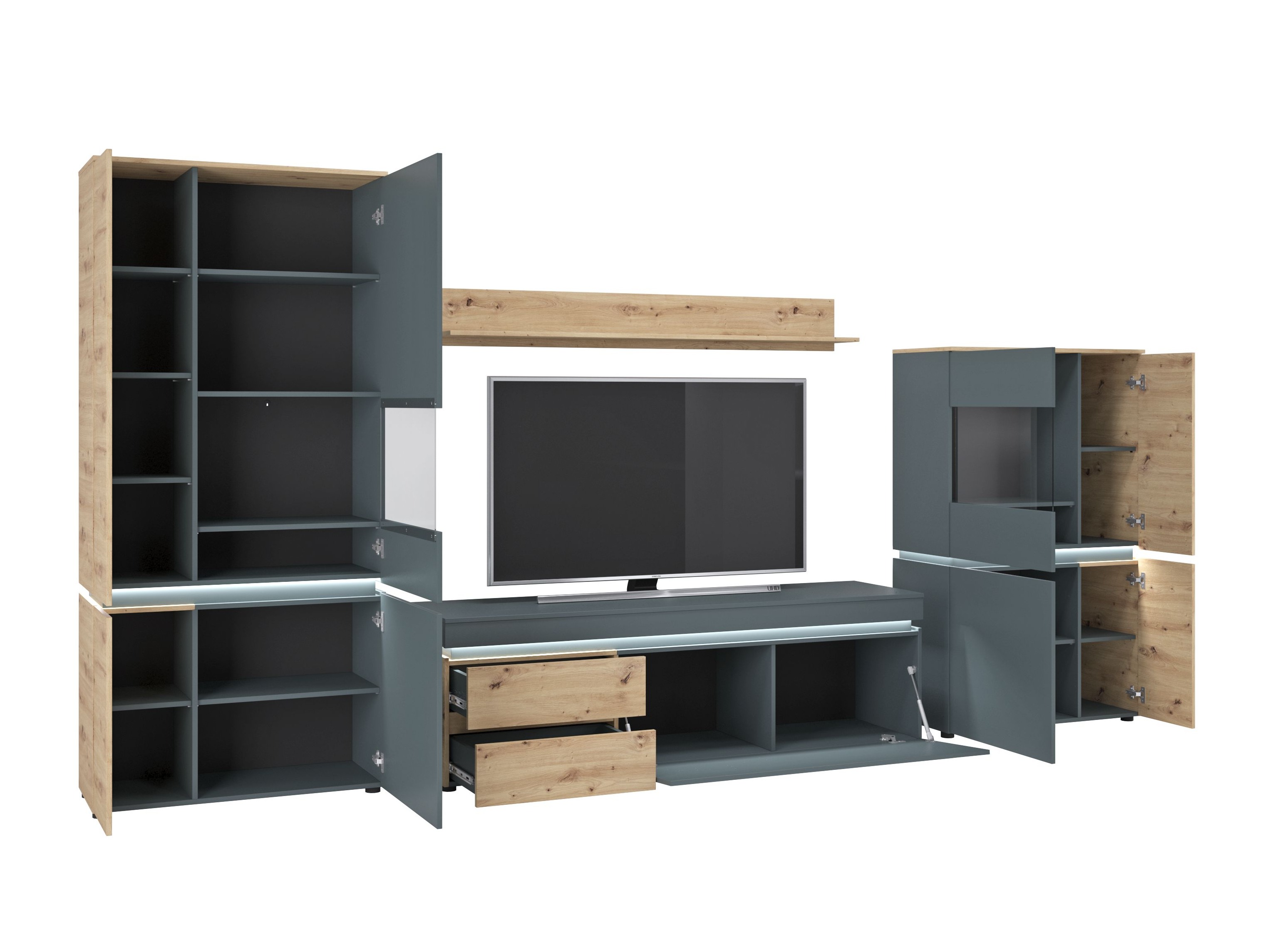 Stuemøbelsæt Ontario 176 (Artisan eg + Grå)