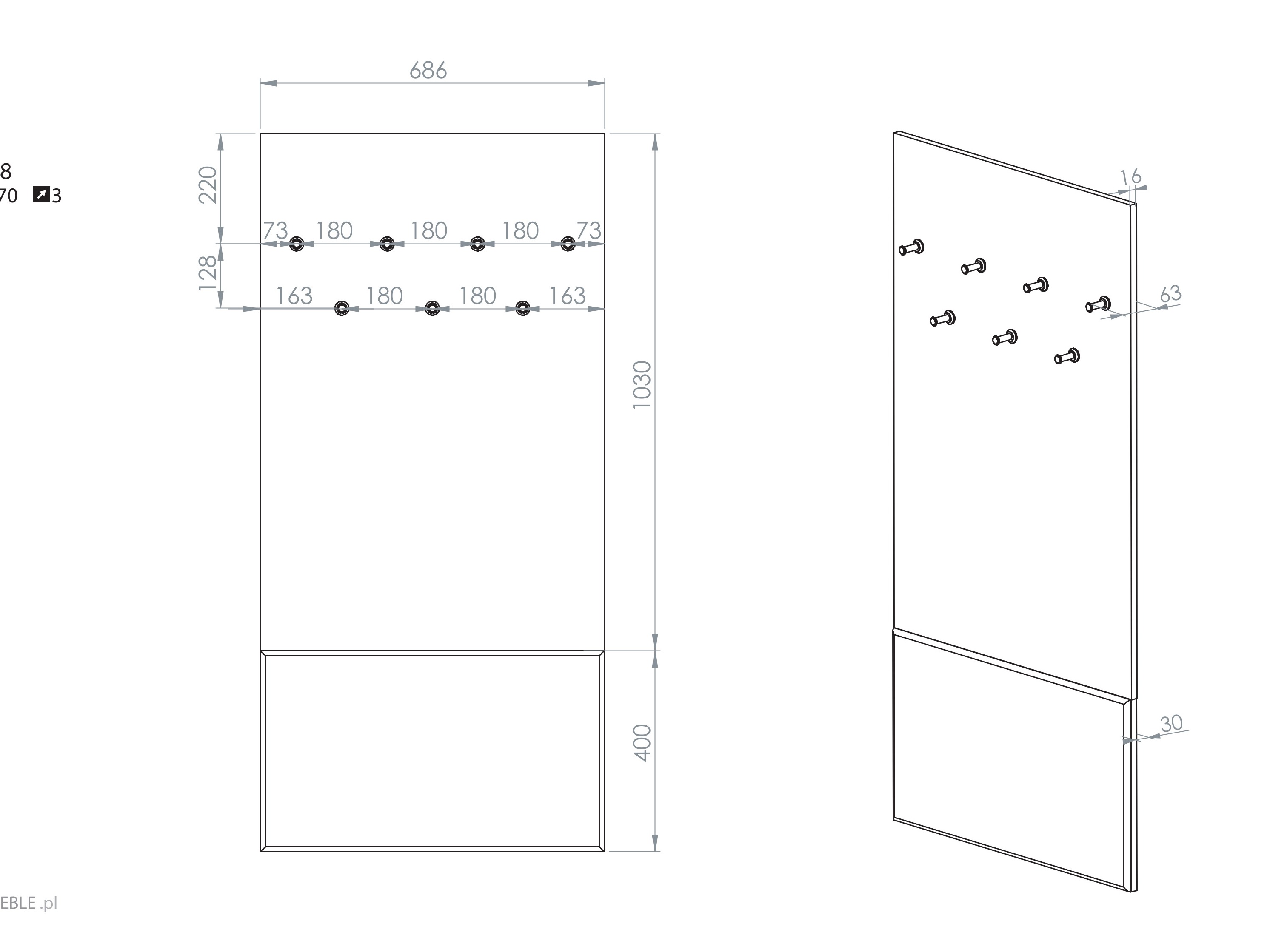 Knagerække Tivorlo 102