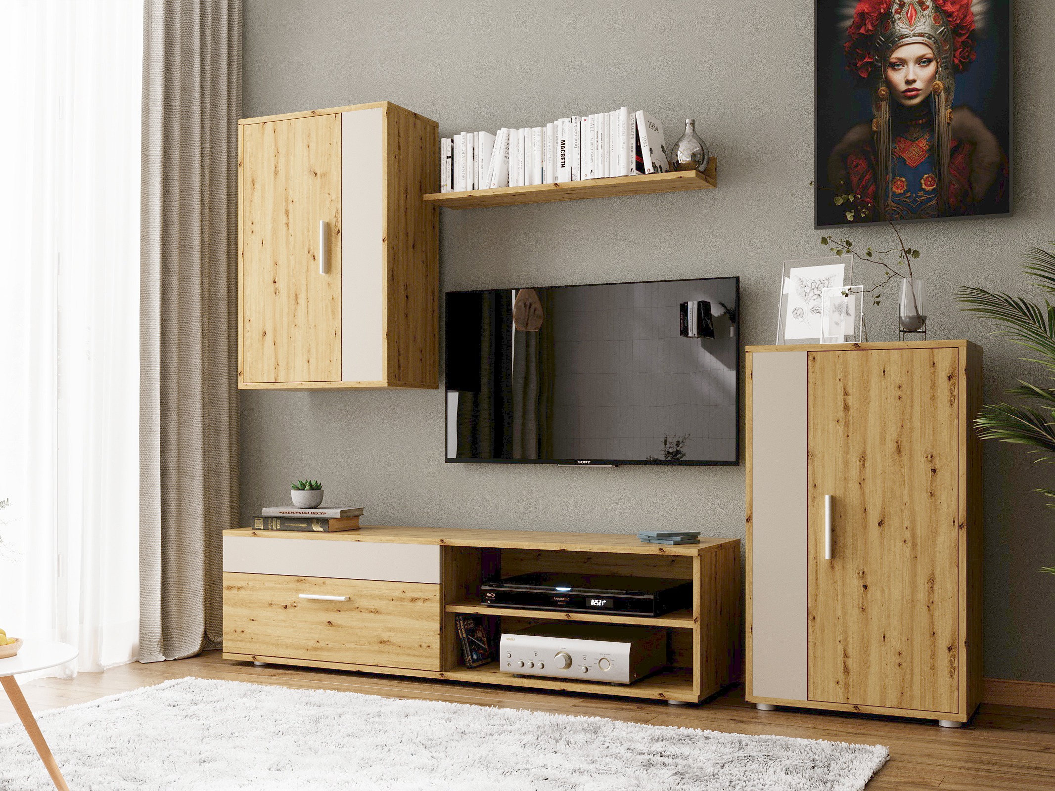 Stuemøbelsæt Houston 2087 (Artisan eg + Kashmir)