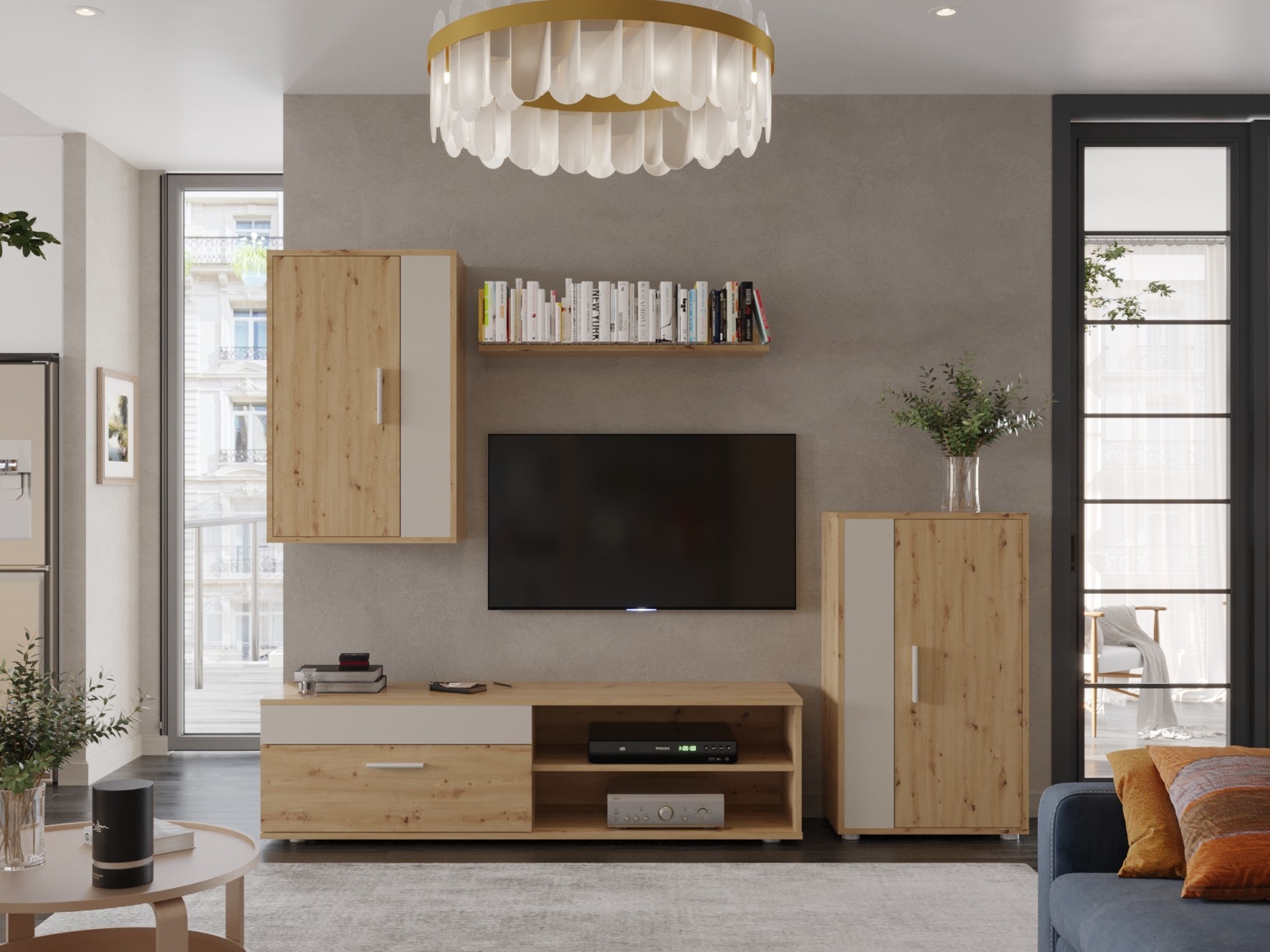 Stuemøbelsæt Houston 2087 (Artisan eg + Kashmir)