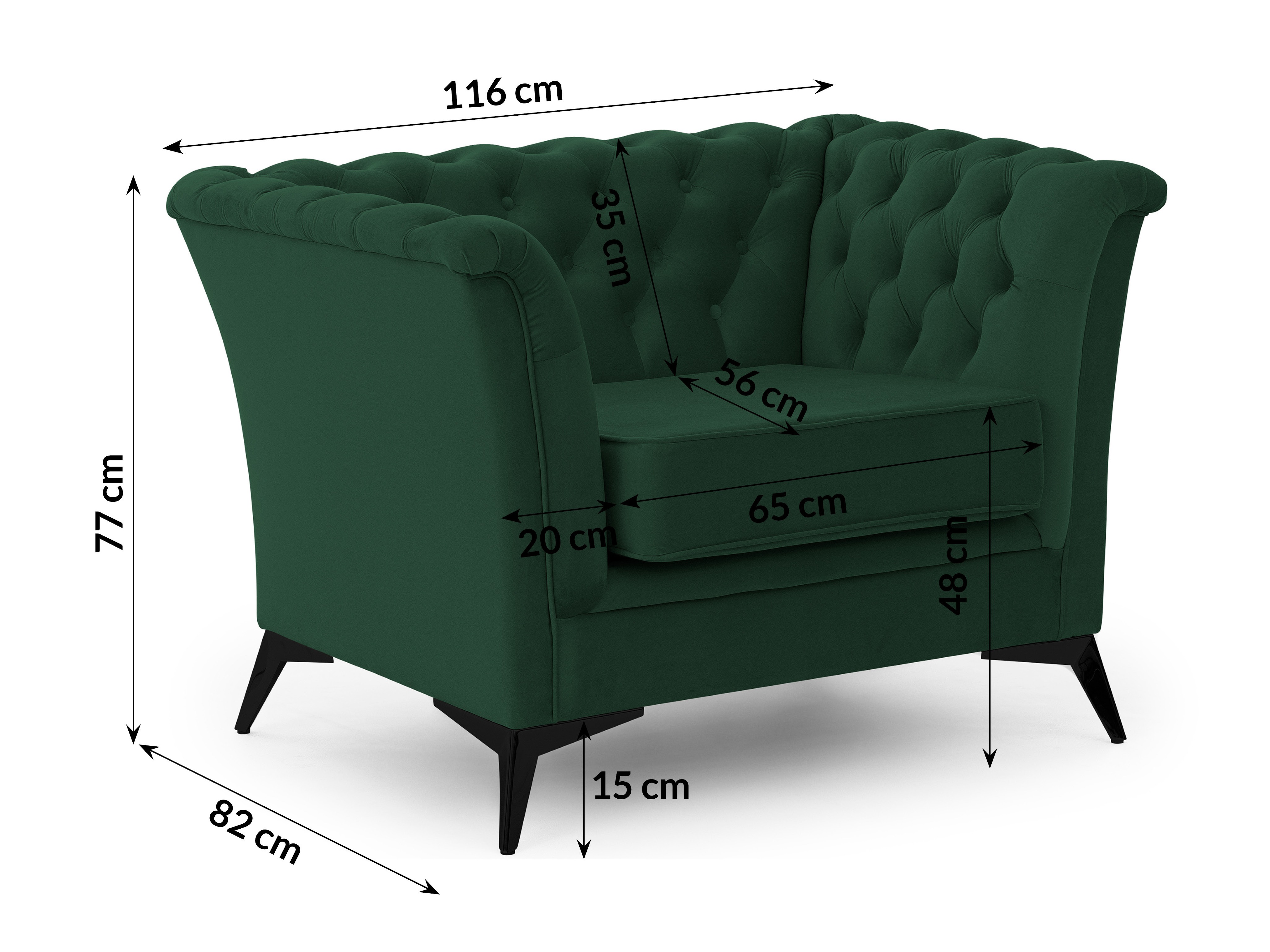 Chesterfield lænestol Rocklin 118 (Riviera 38)