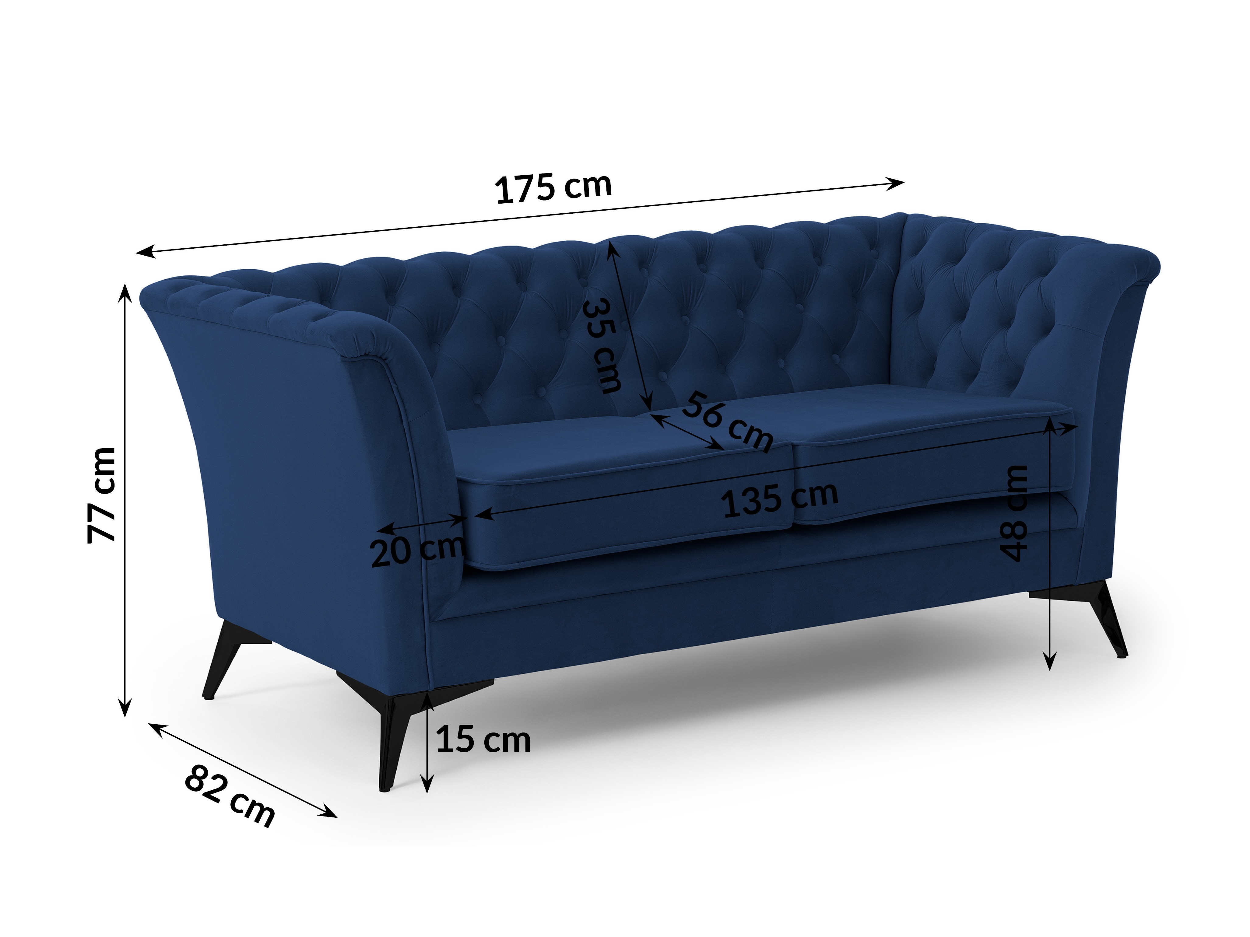 Chesterfield sofa Rocklin 119 (Riviera 81)