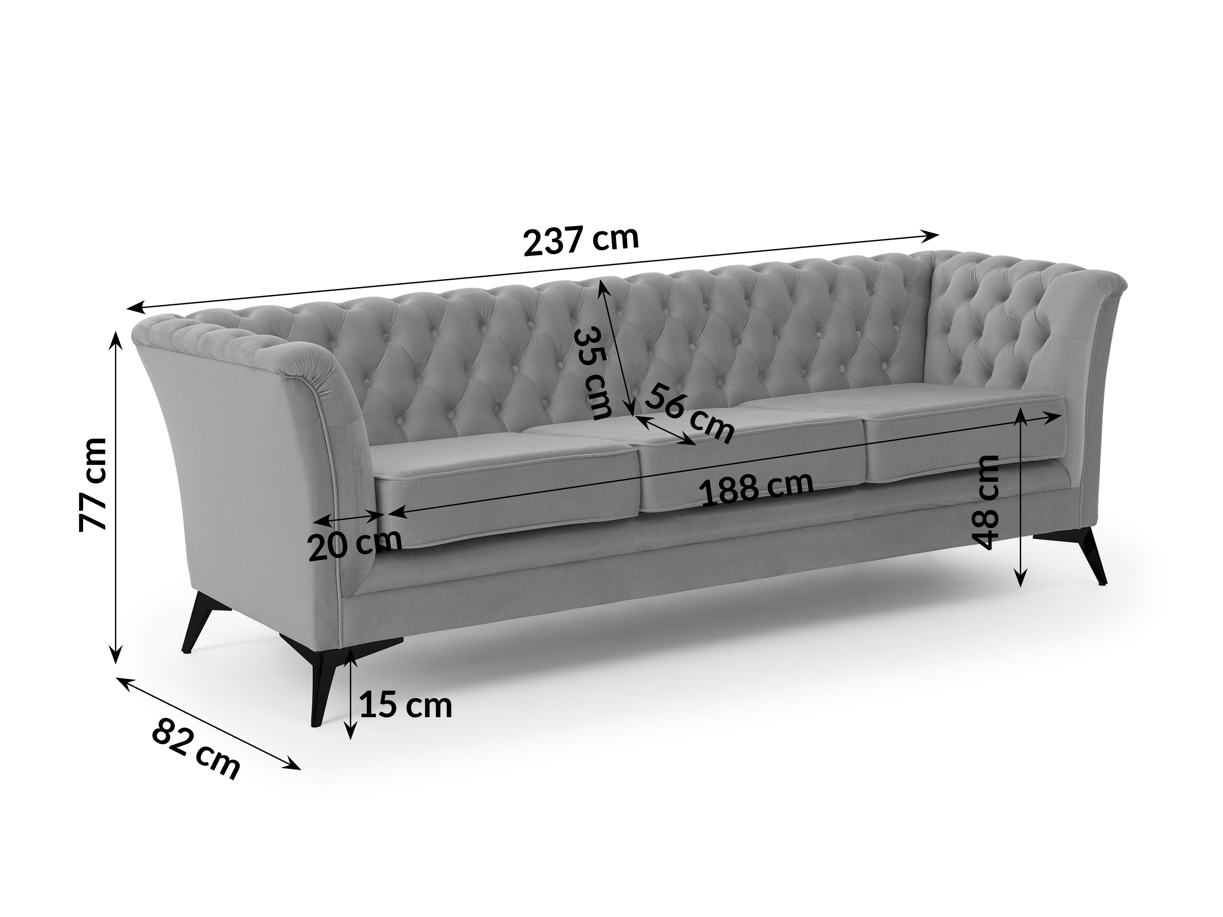 Chesterfield sofa Rocklin 120 (Riviera 91)
