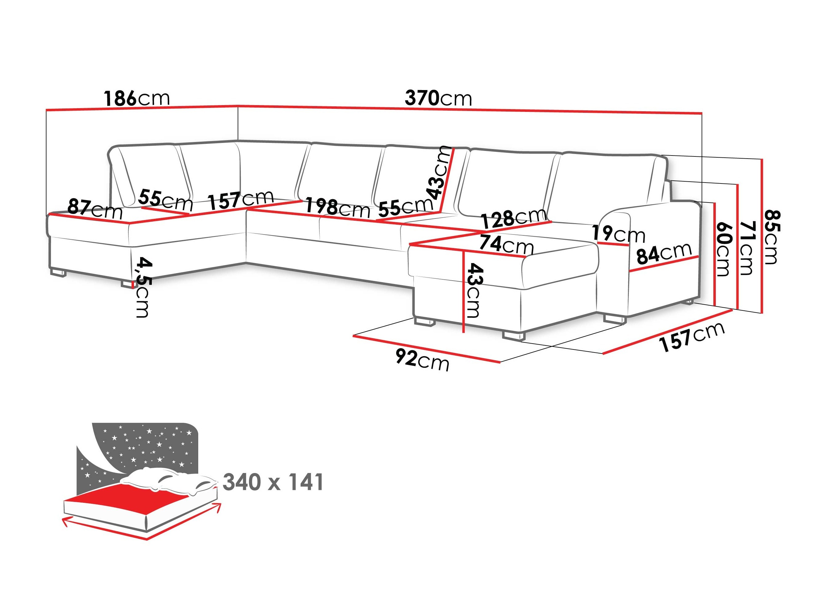 Hjørnesofa Comfivo 262 (Maya 03)