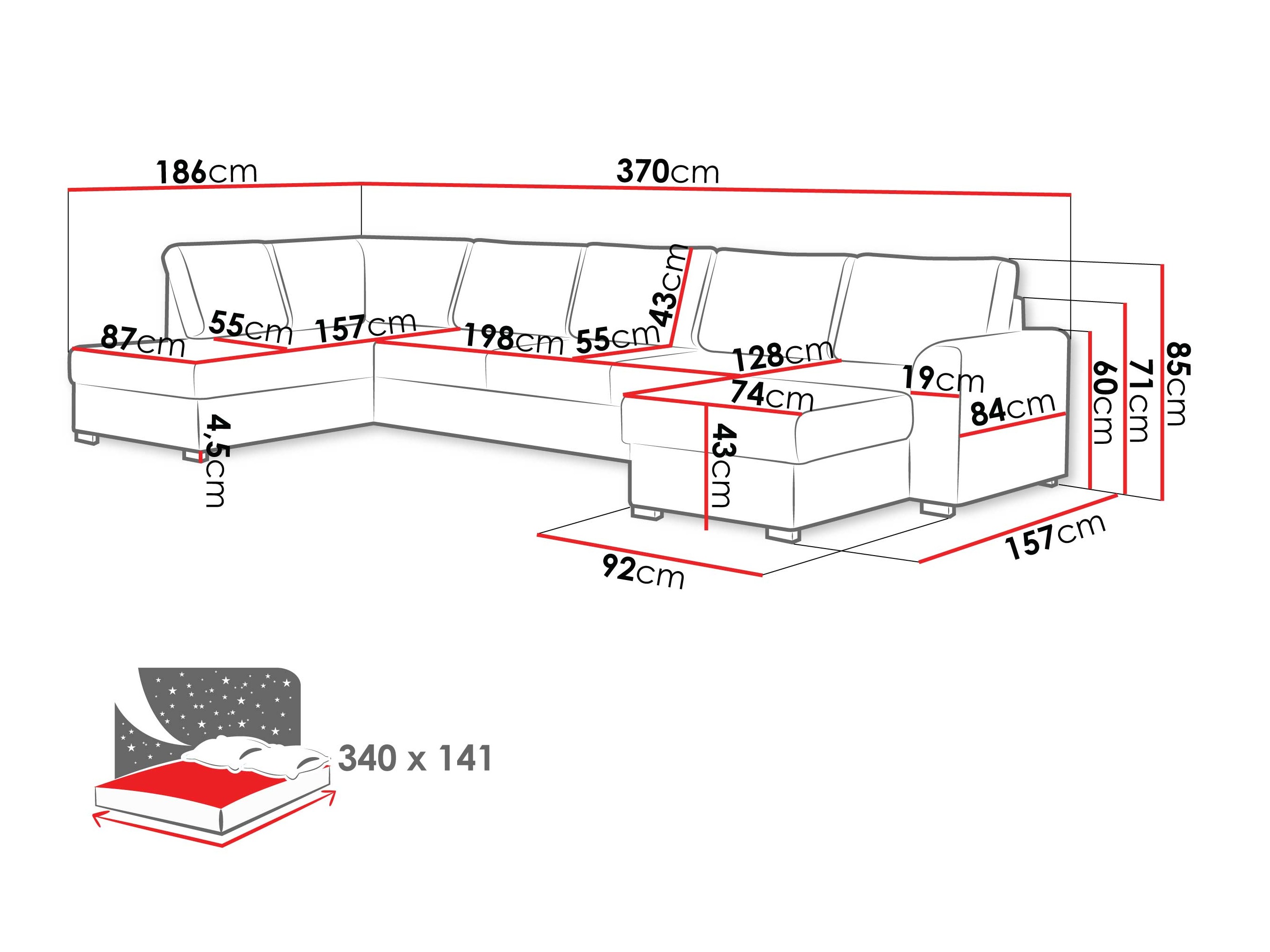 Hjørnesofa Comfivo 262 (Maya 05)