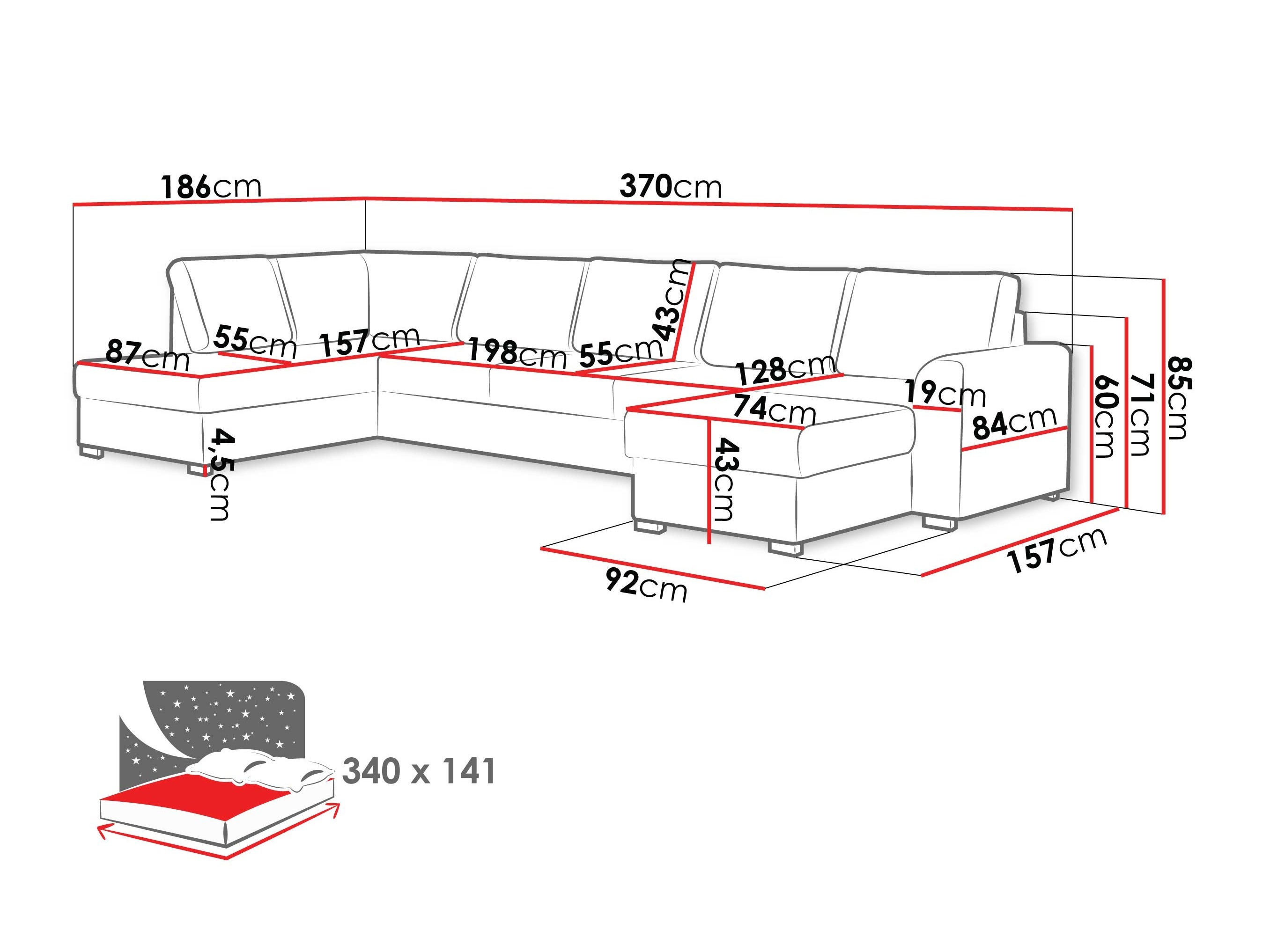 Hjørnesofa Comfivo 262 (Piaingen 26)