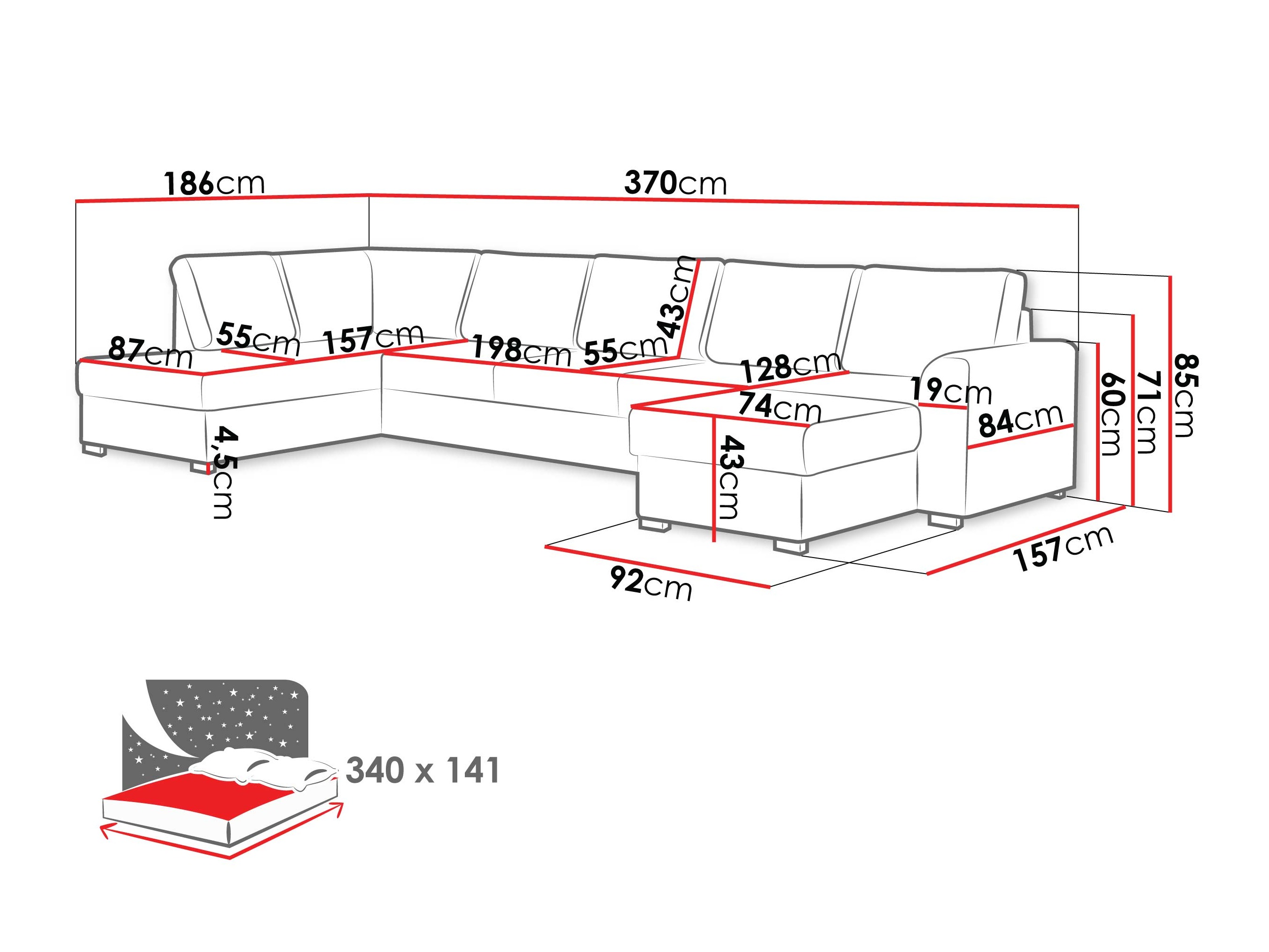Hjørnesofa Comfivo 262 (Piaingen 26)