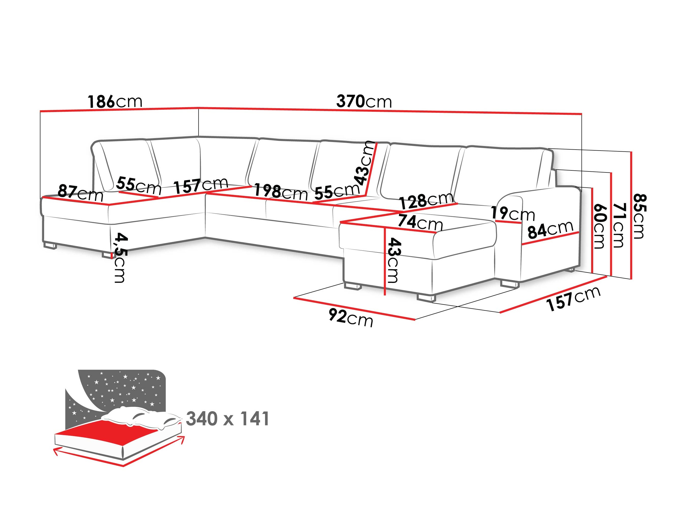 Hjørnesofa Comfivo 262 (Piaingen 28)