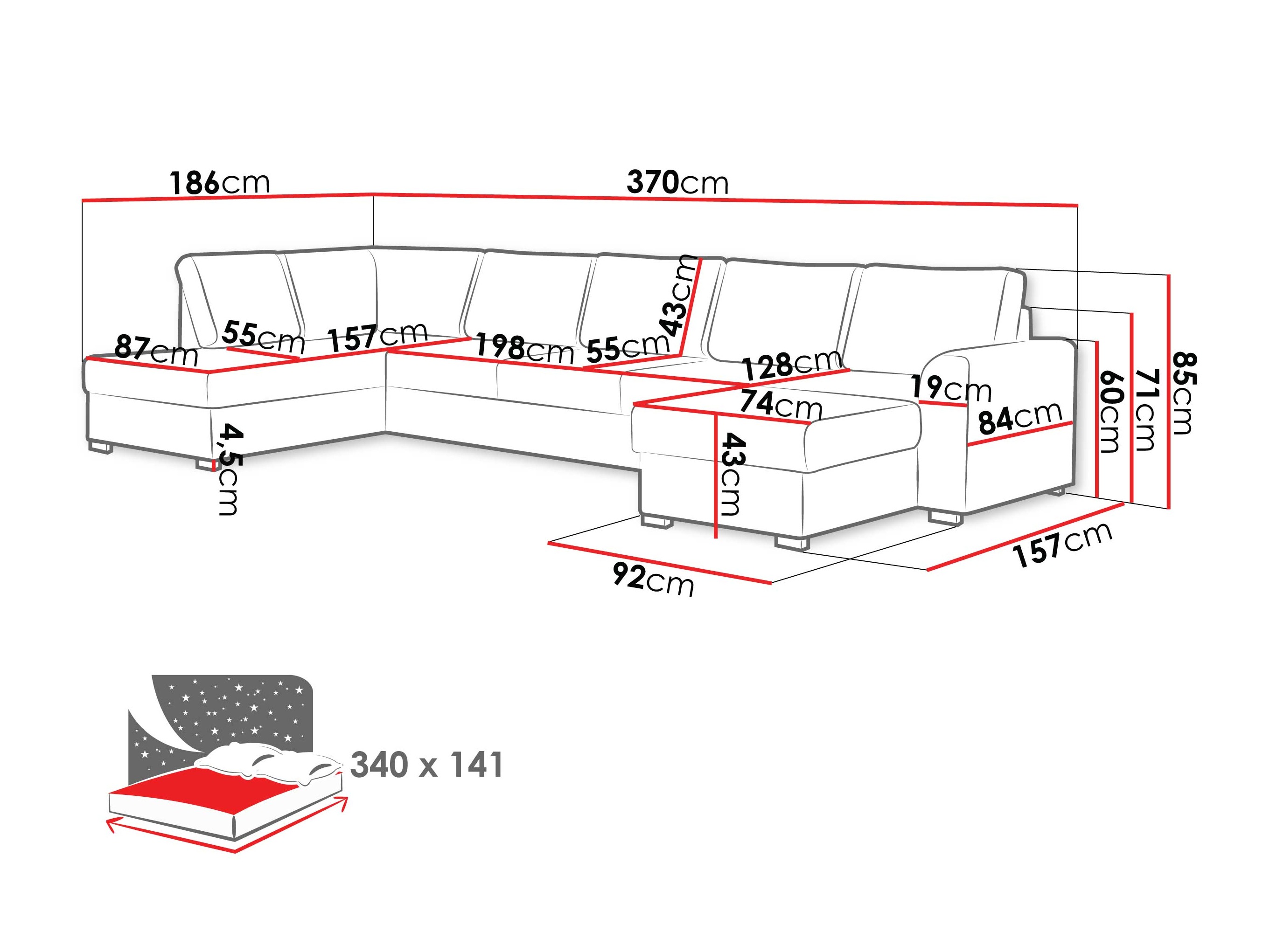 Hjørnesofa Comfivo 262 (Piaingen 28)