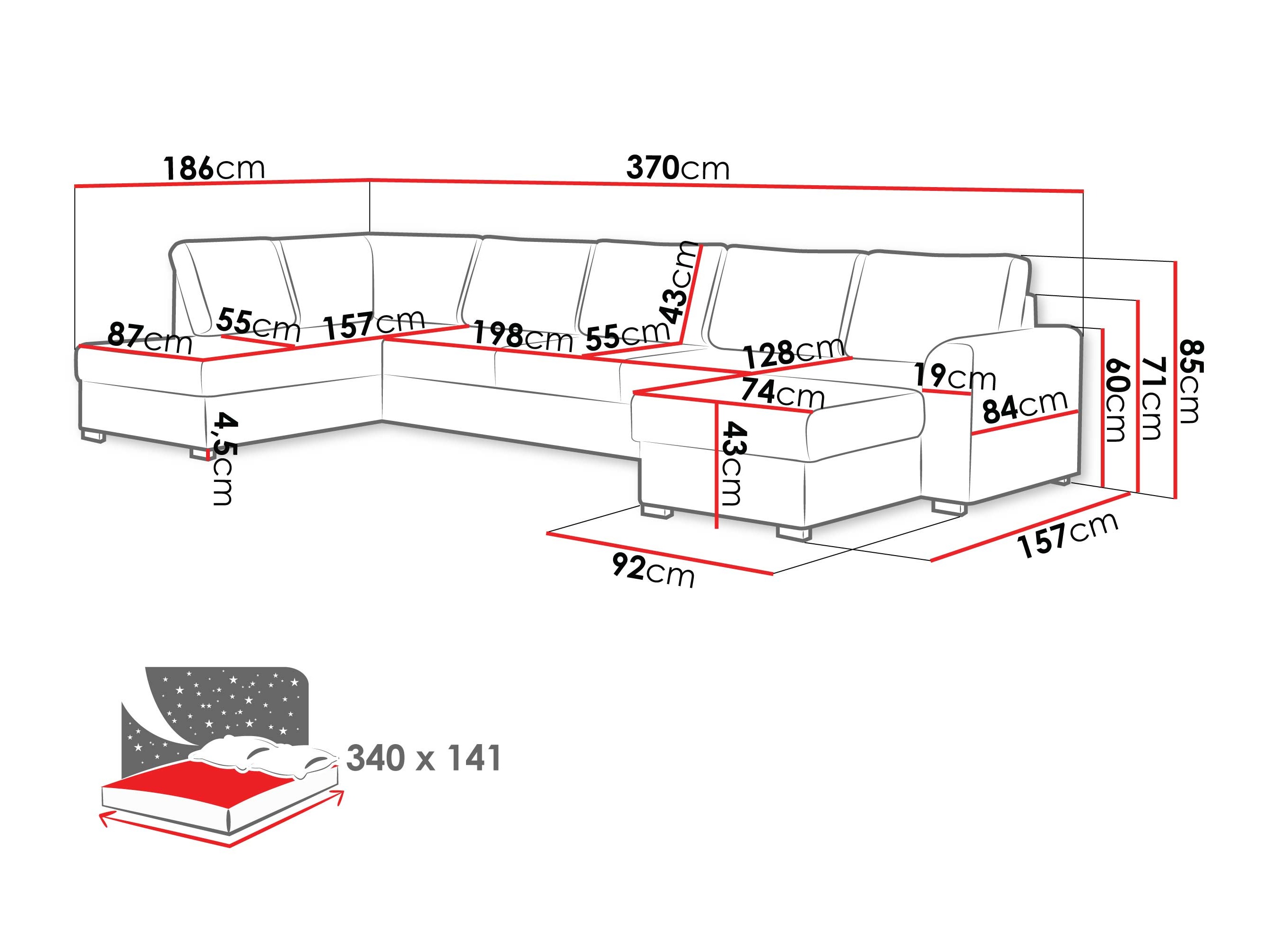 Hjørnesofa Comfivo 262 (Zoya 01)