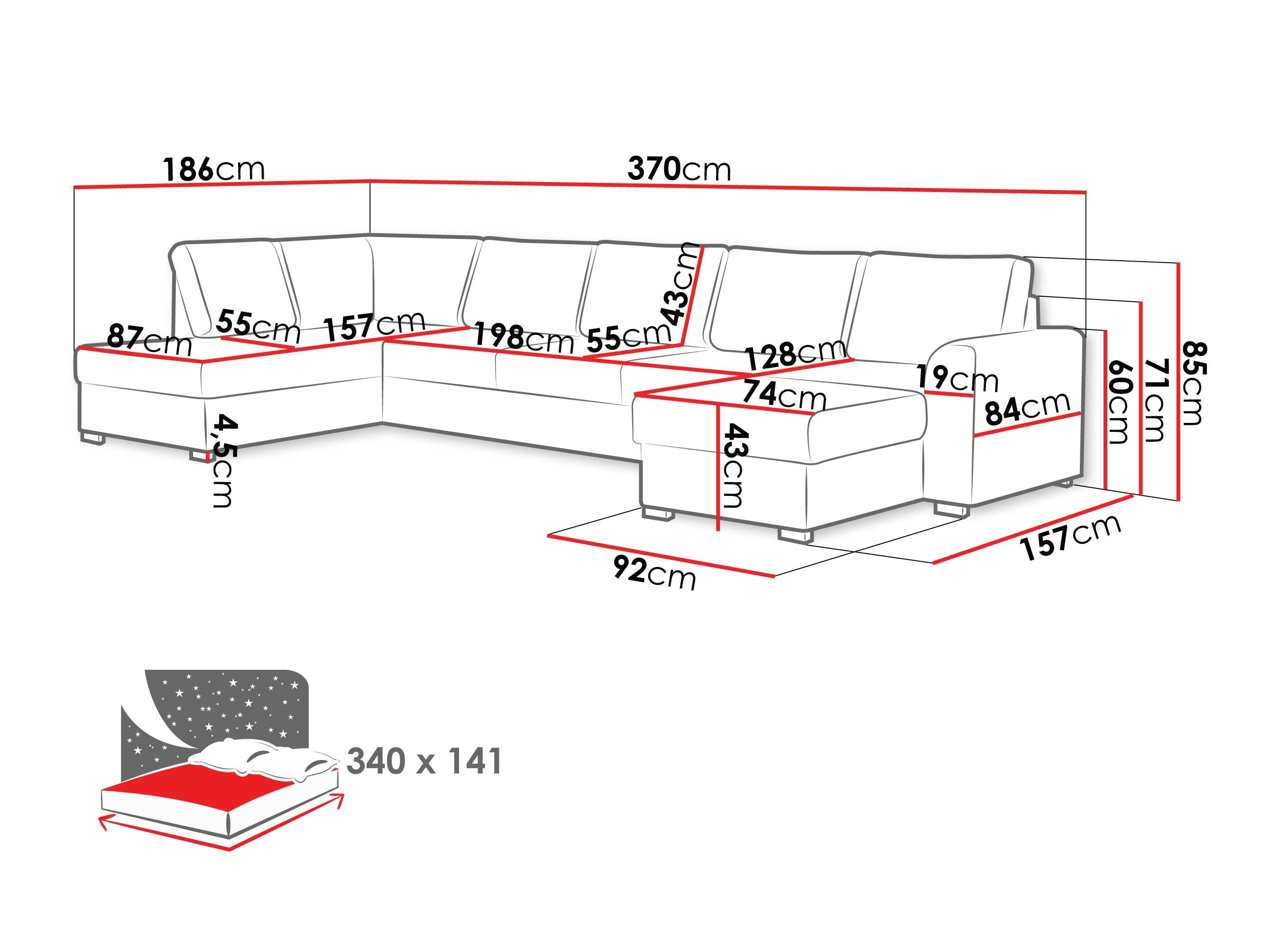 Hjørnesofa Comfivo 262 (Zoya 01)