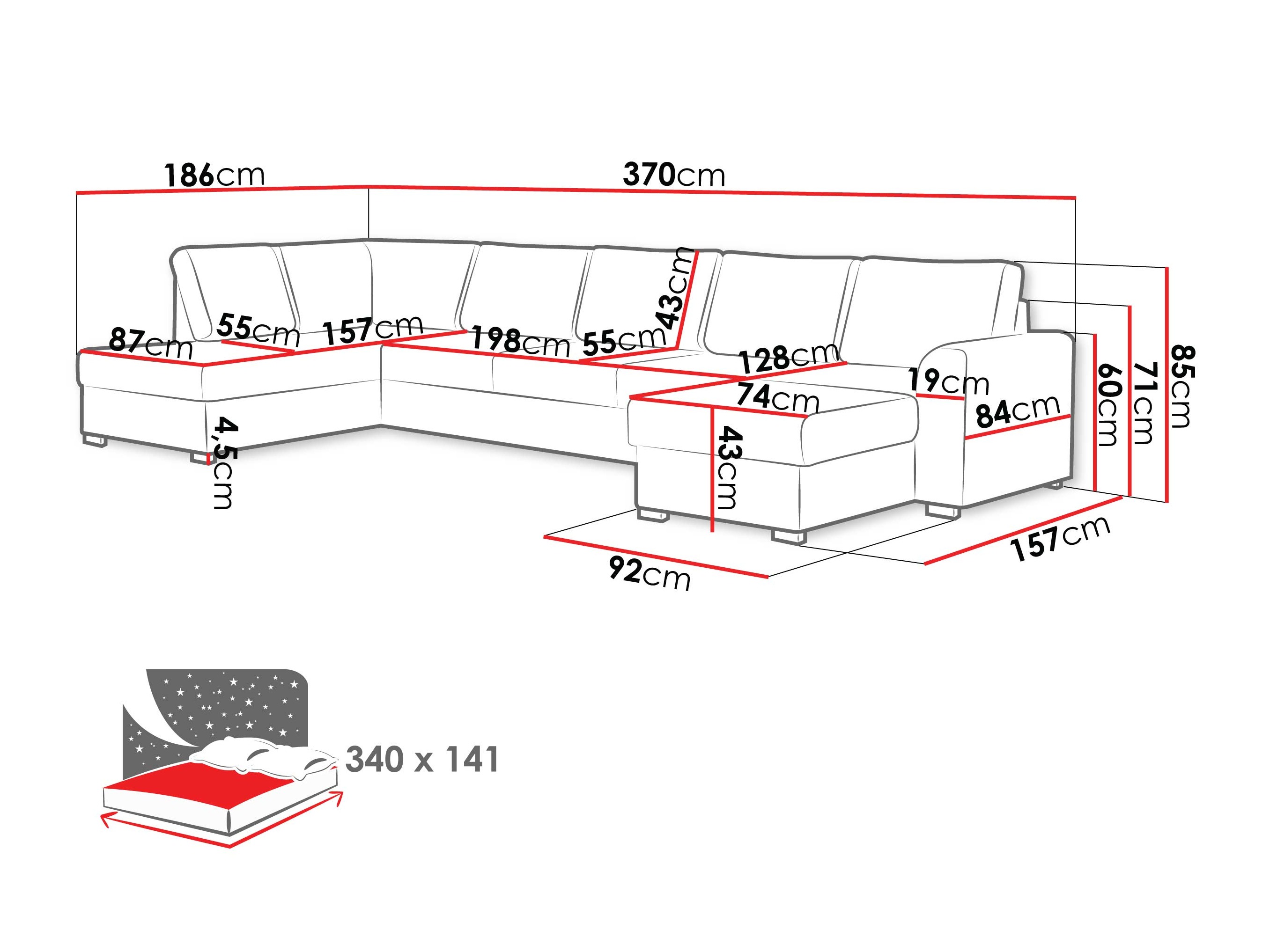 Hjørnesofa Comfivo 262 (Zoya 03)
