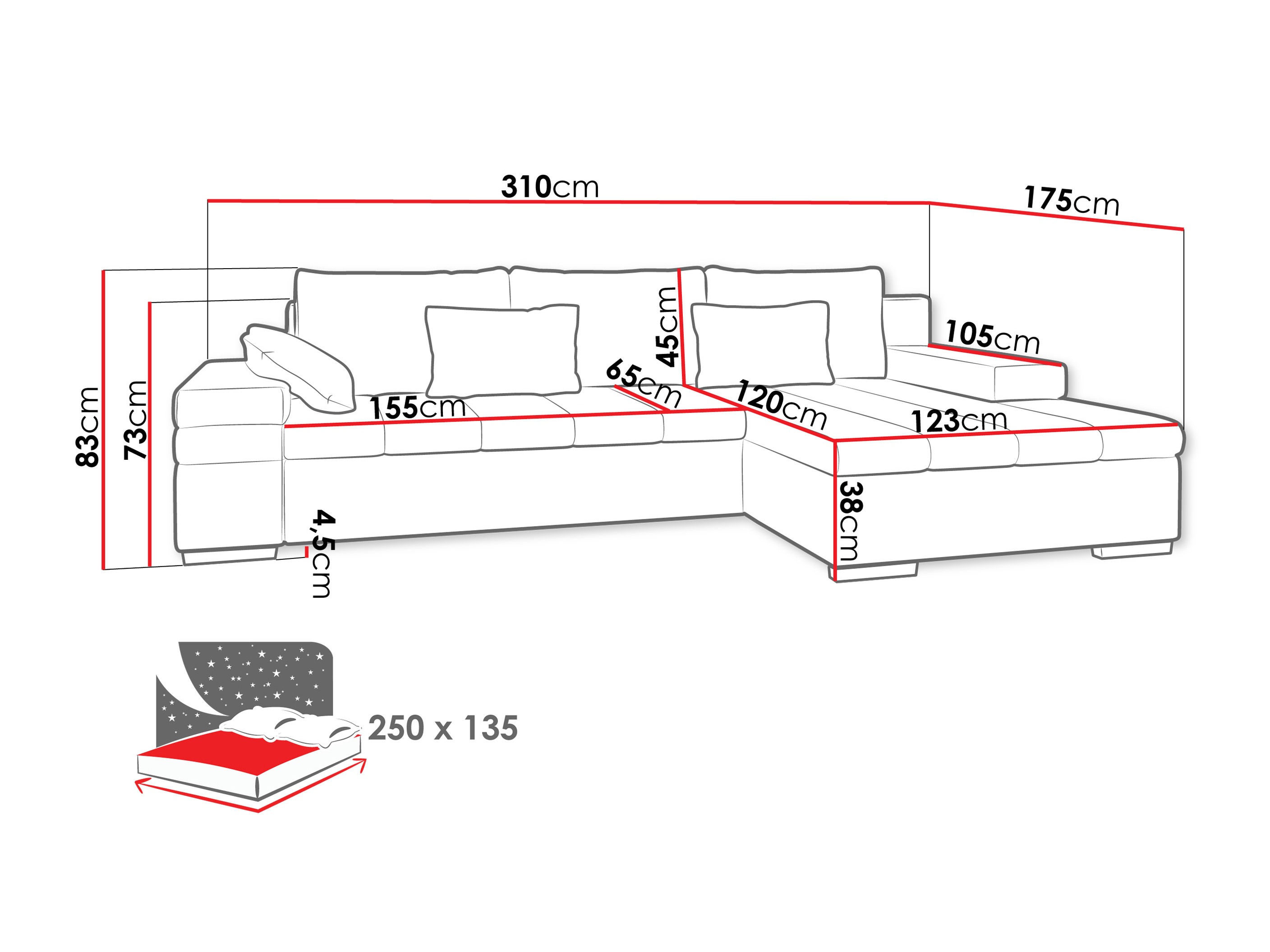 Hjørnesofa Comfivo 169 (Piaingen 02 + Corbett 21)
