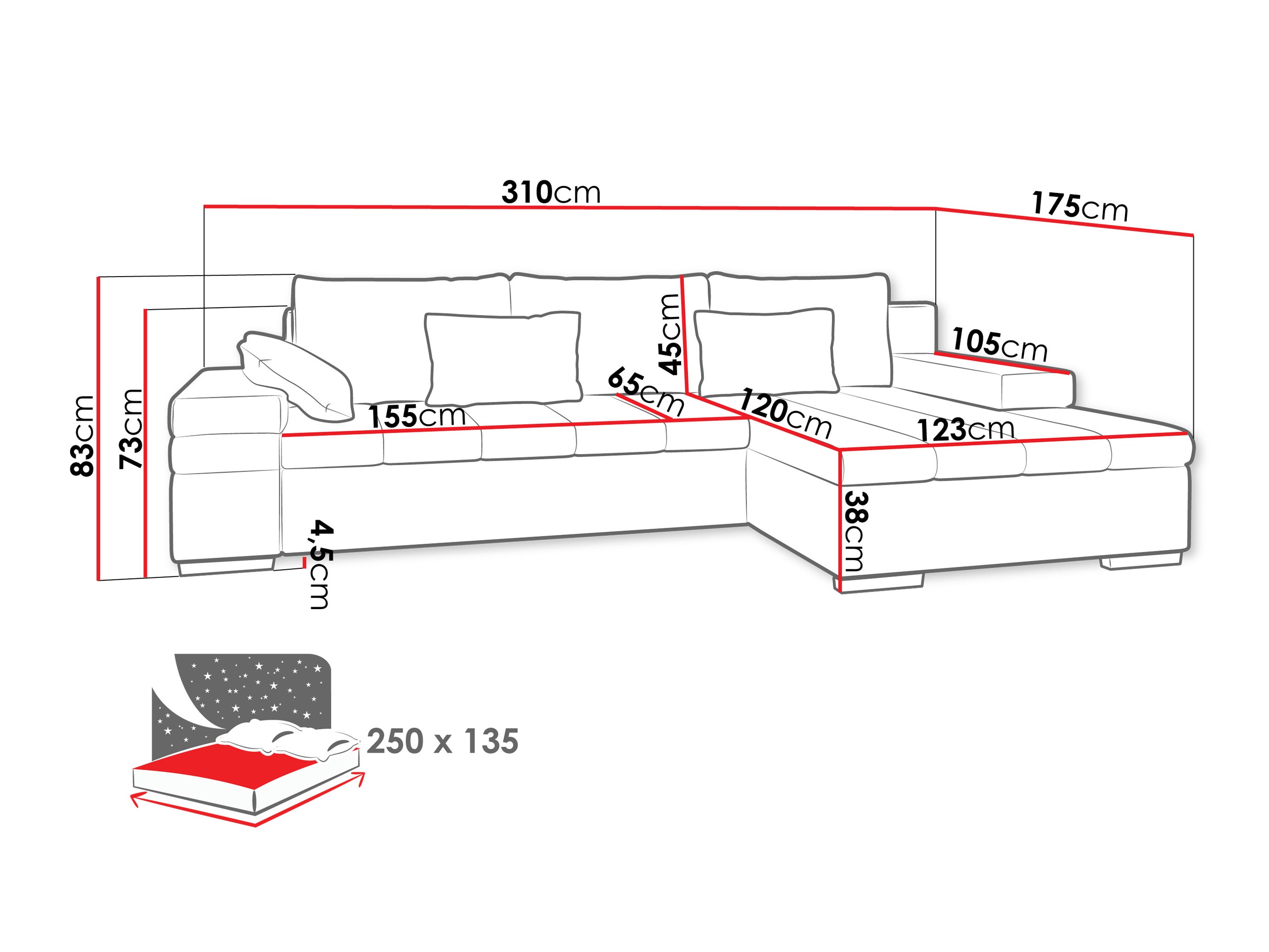 Hjørnesofa Comfivo 169 (Piaingen 02 + Corbett 21)
