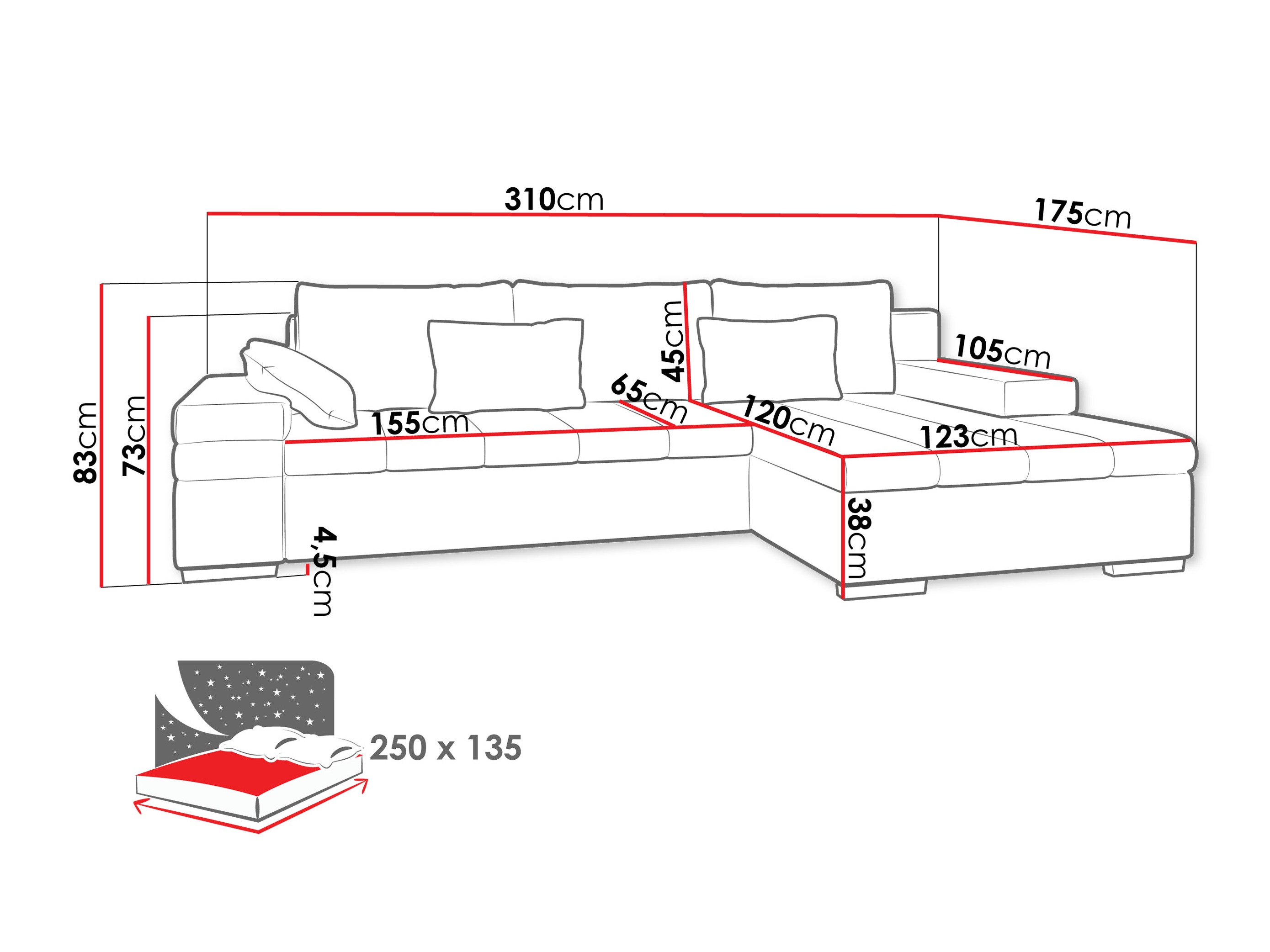 Hjørnesofa Comfivo 169 (Zoya 03 + Piaingen 02)