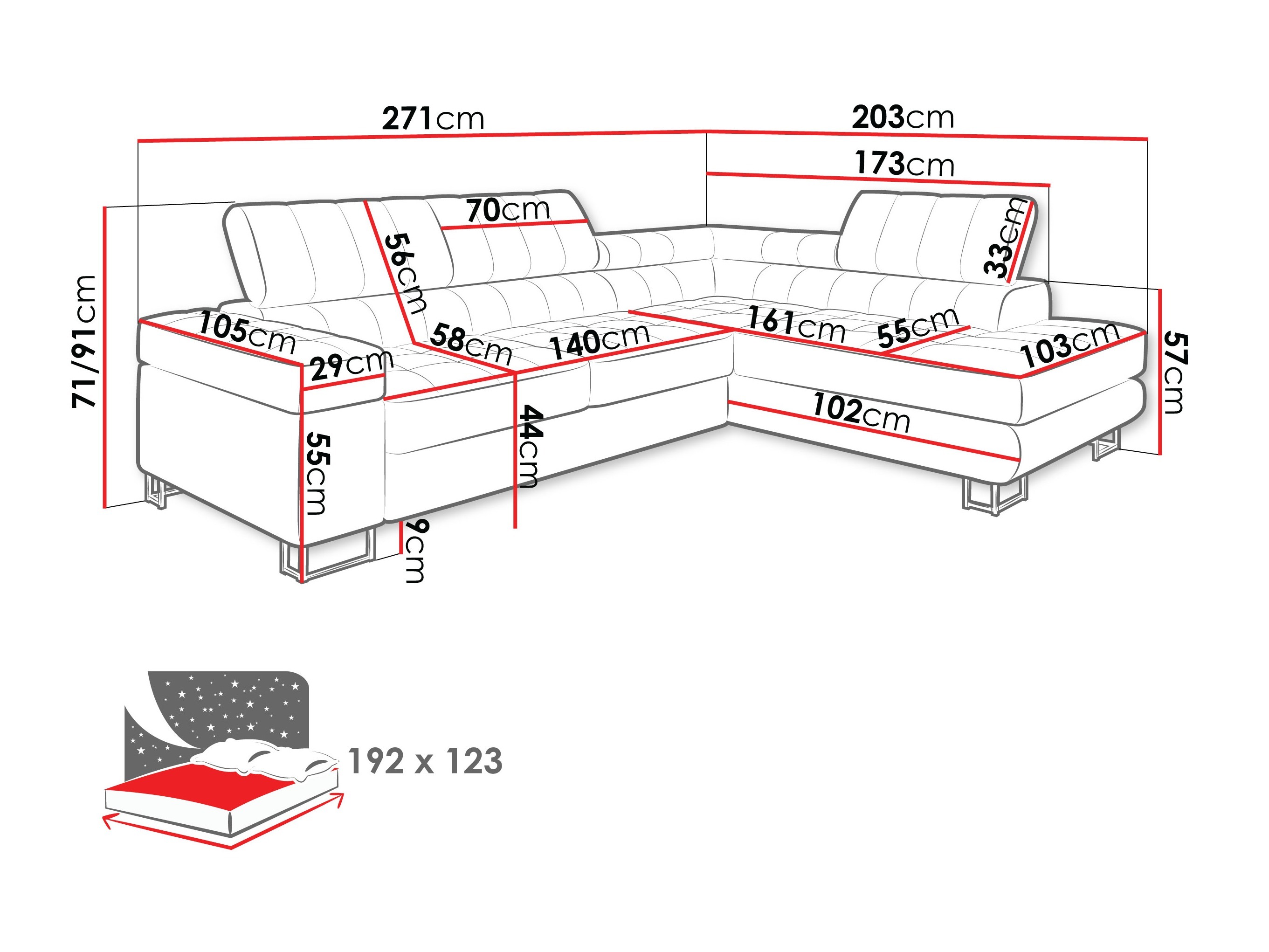 Hjørnesofa Comfivo 247 (Manza 29)