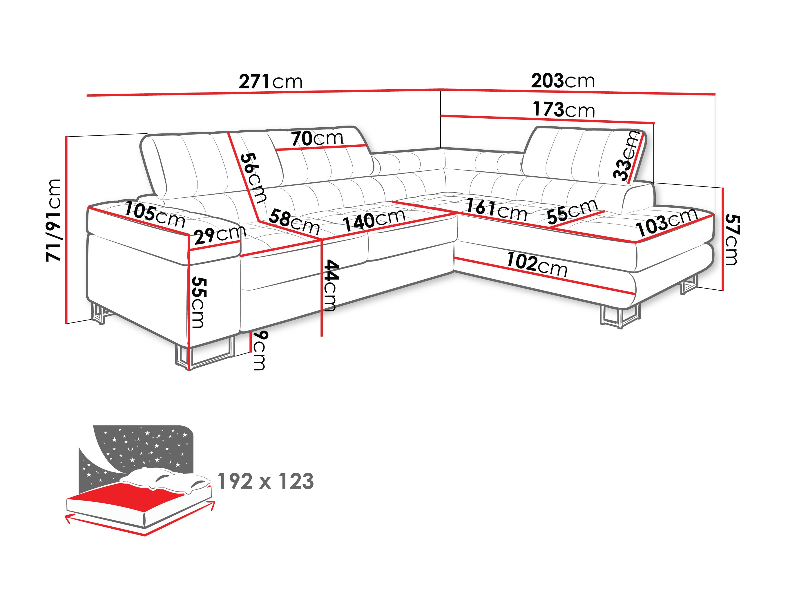Hjørnesofa Comfivo 247 (Manza 29)