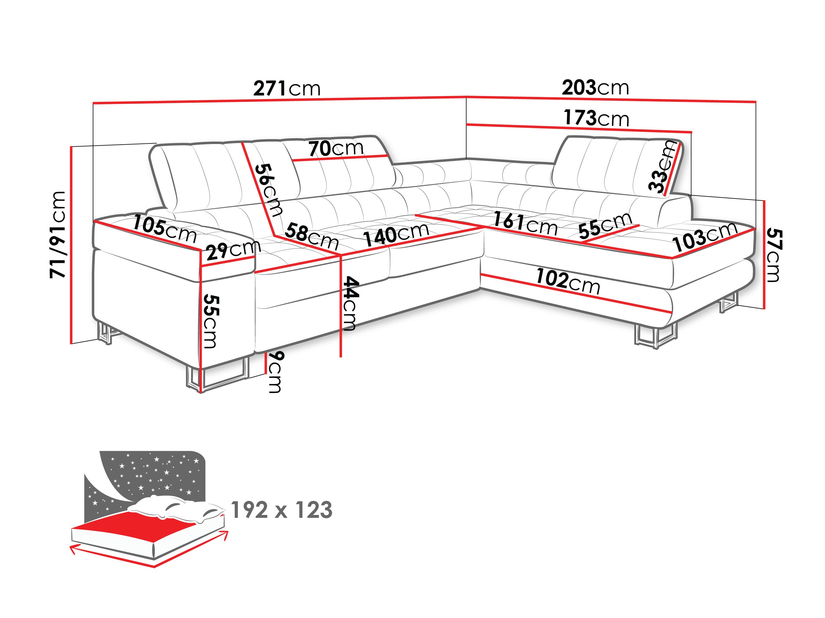 Hjørnesofa Comfivo 247 (Maya 15)