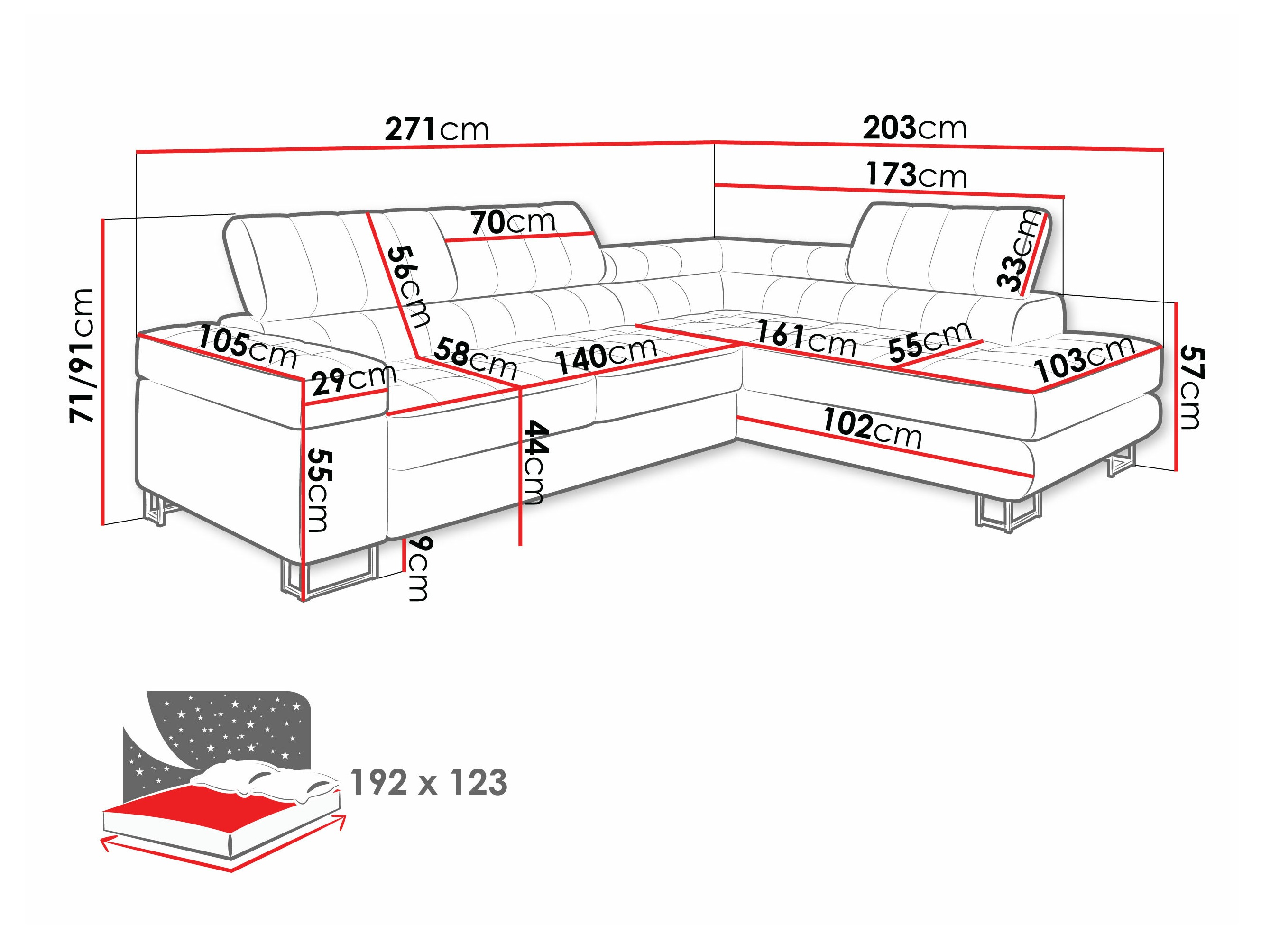 Hjørnesofa Comfivo 247 (Venus fløjl 2911)
