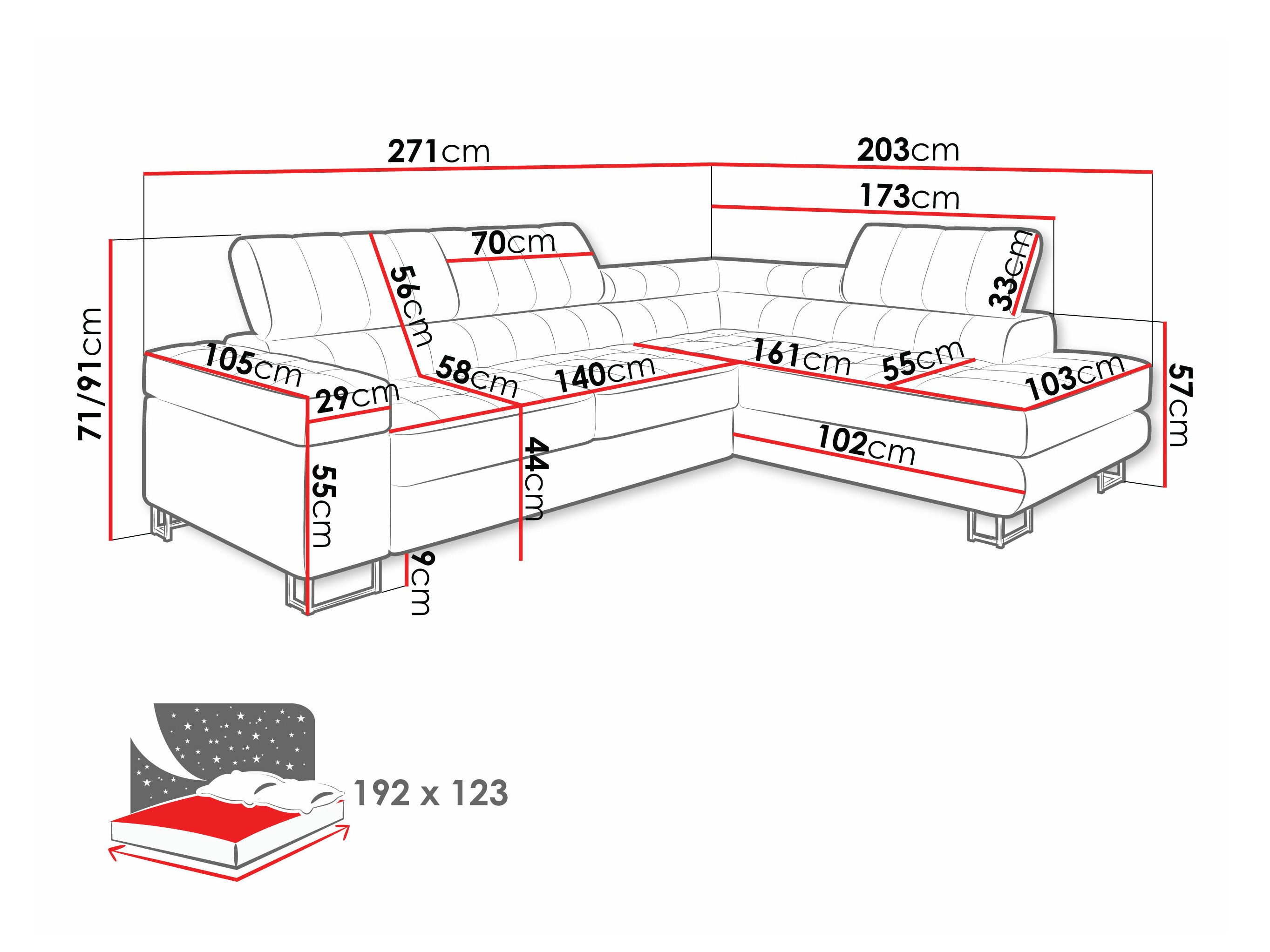 Hjørnesofa Comfivo 247 (Venus fløjl 2932)