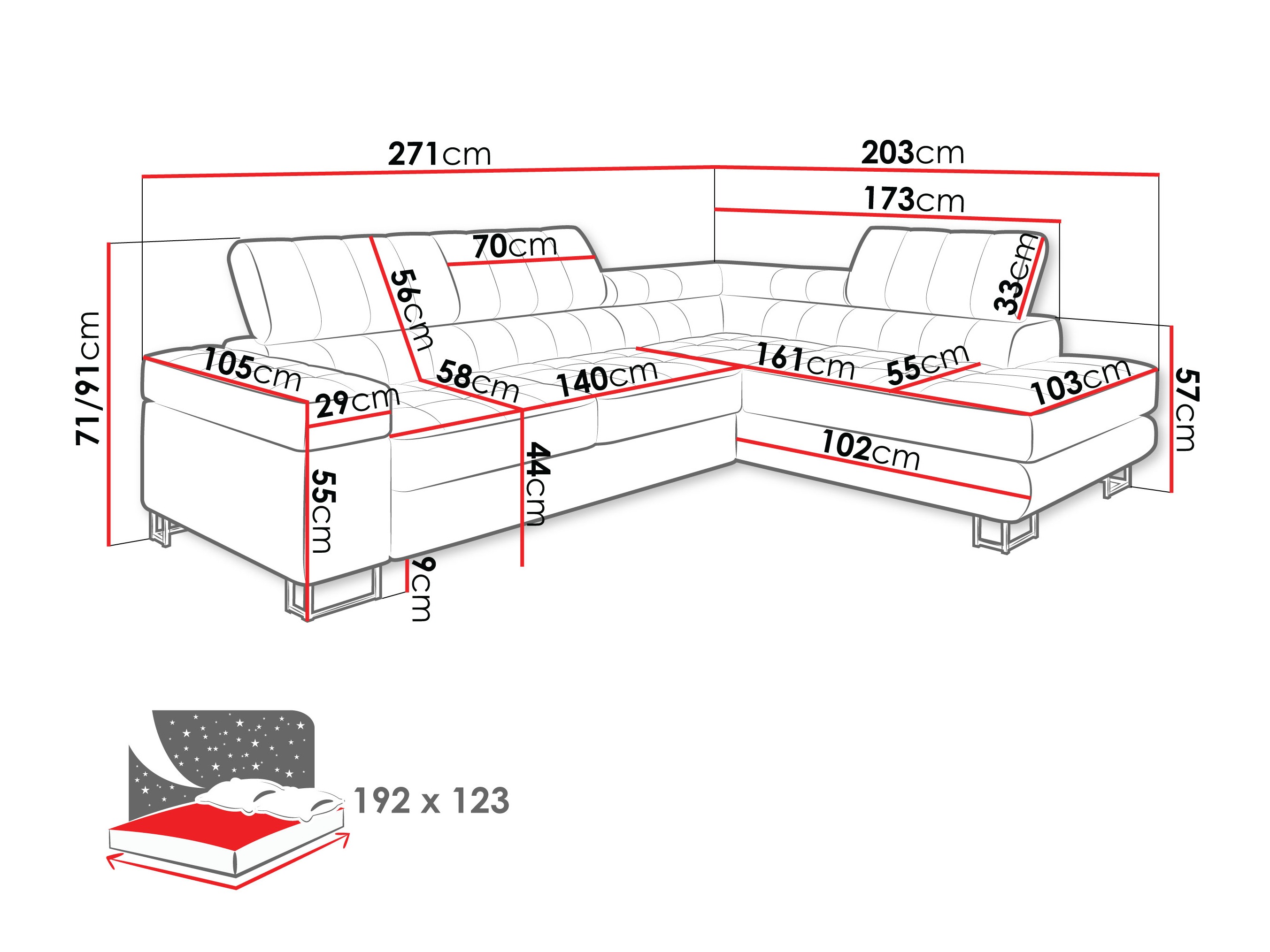 Hjørnesofa Comfivo 247 (Zoya 12)