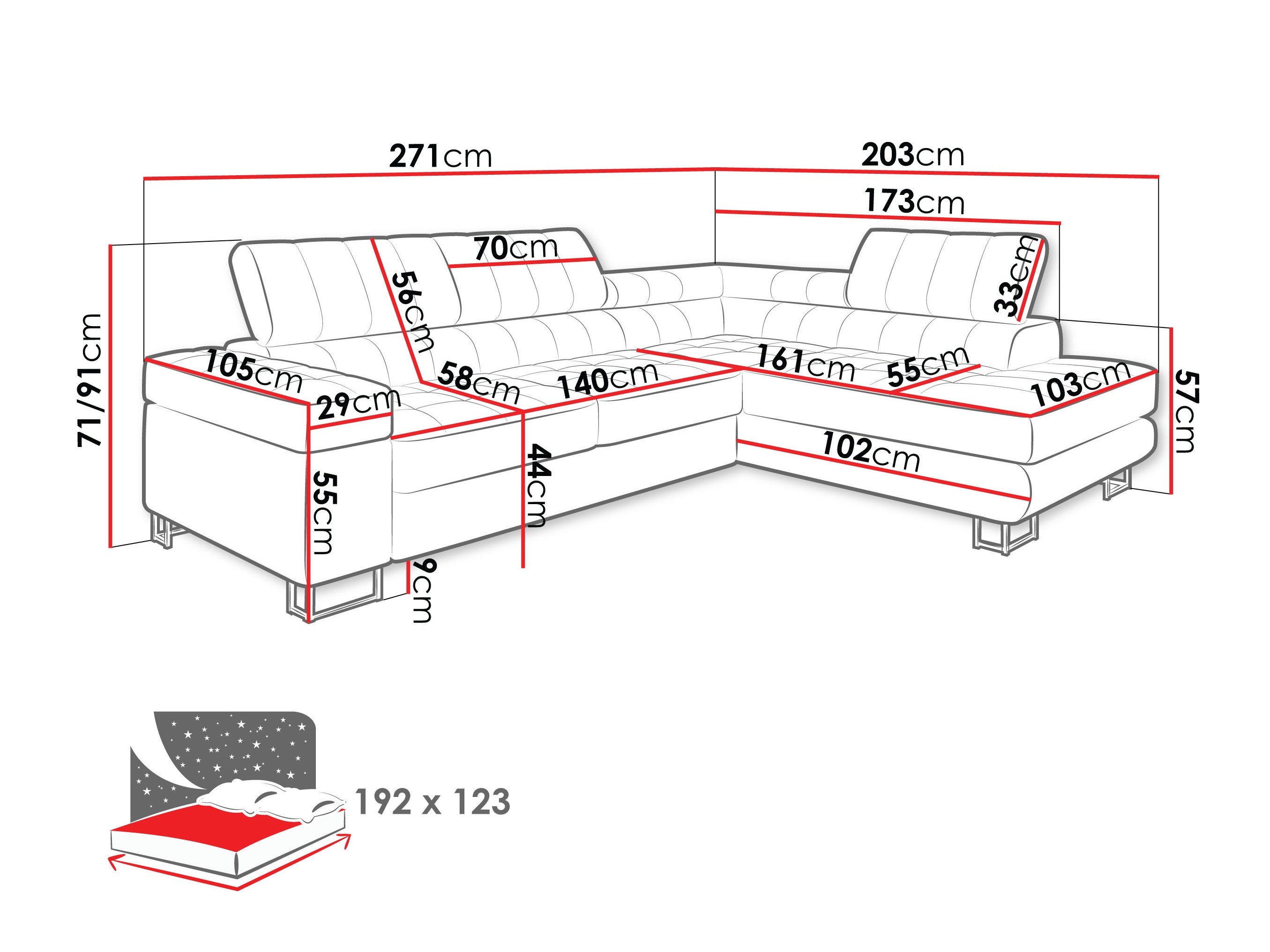 Hjørnesofa Comfivo 247 (Zoya 12)