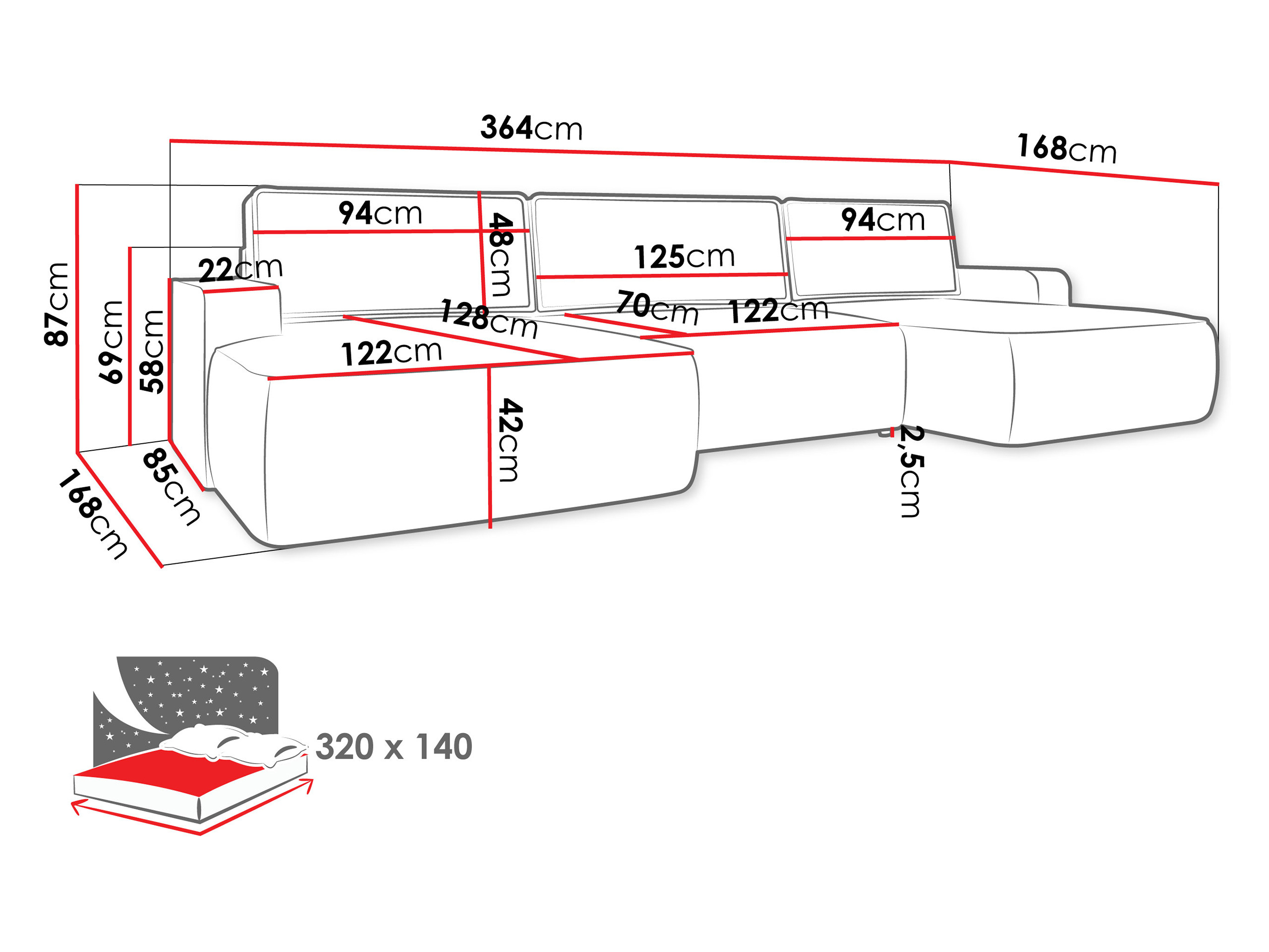 Hjørnesofa Bountiful 106 (Velo 623)