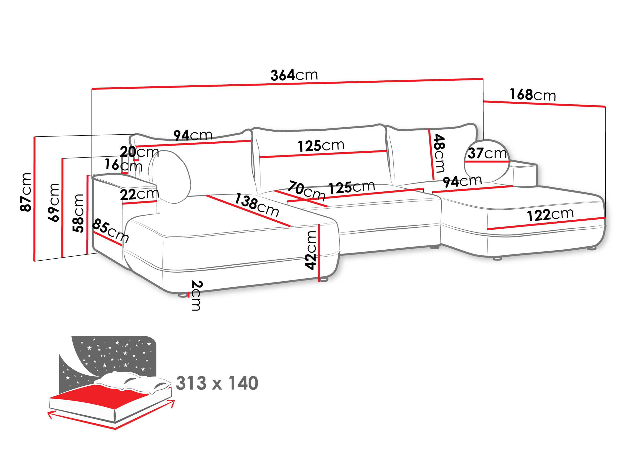 Hjørnesofa Magal (Velo 621)